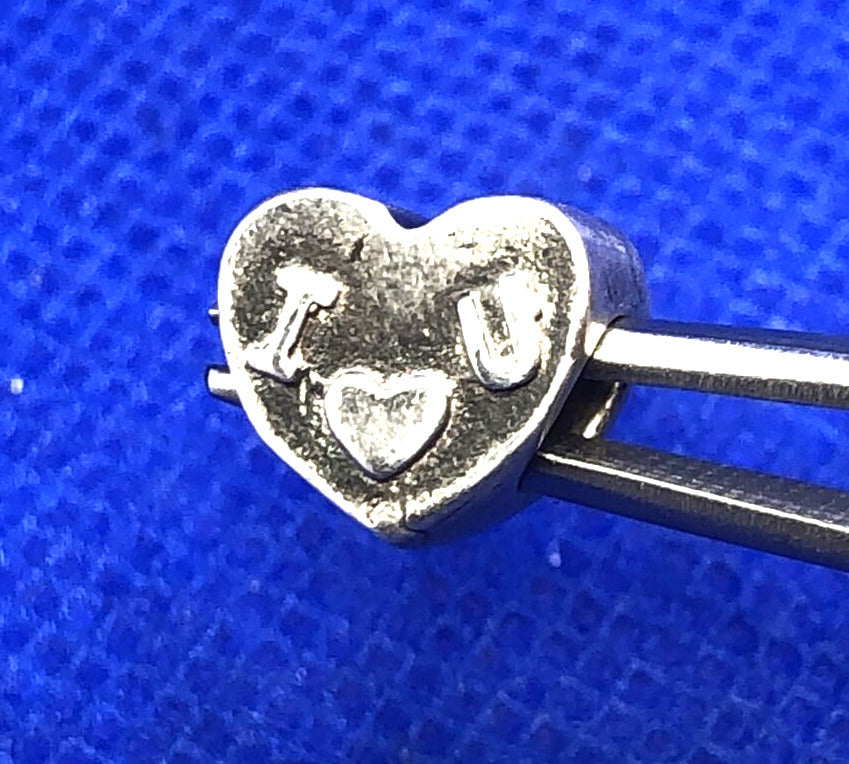 Vintage Michael Anthony 925 Sterling Silver I love you Heart Bead Charm
