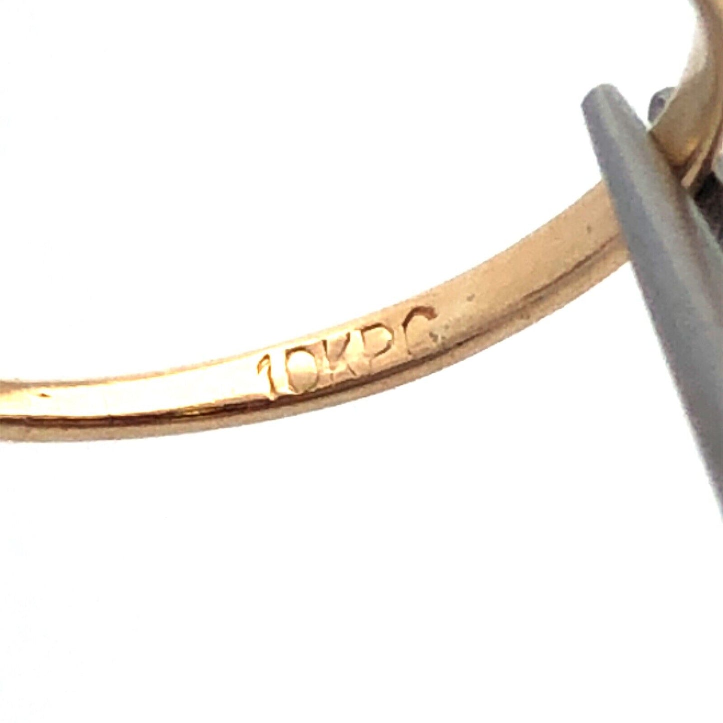 Designer PC 10K Yellow Gold Pear London Blue Topaz White Sapphire Stacking Ring
