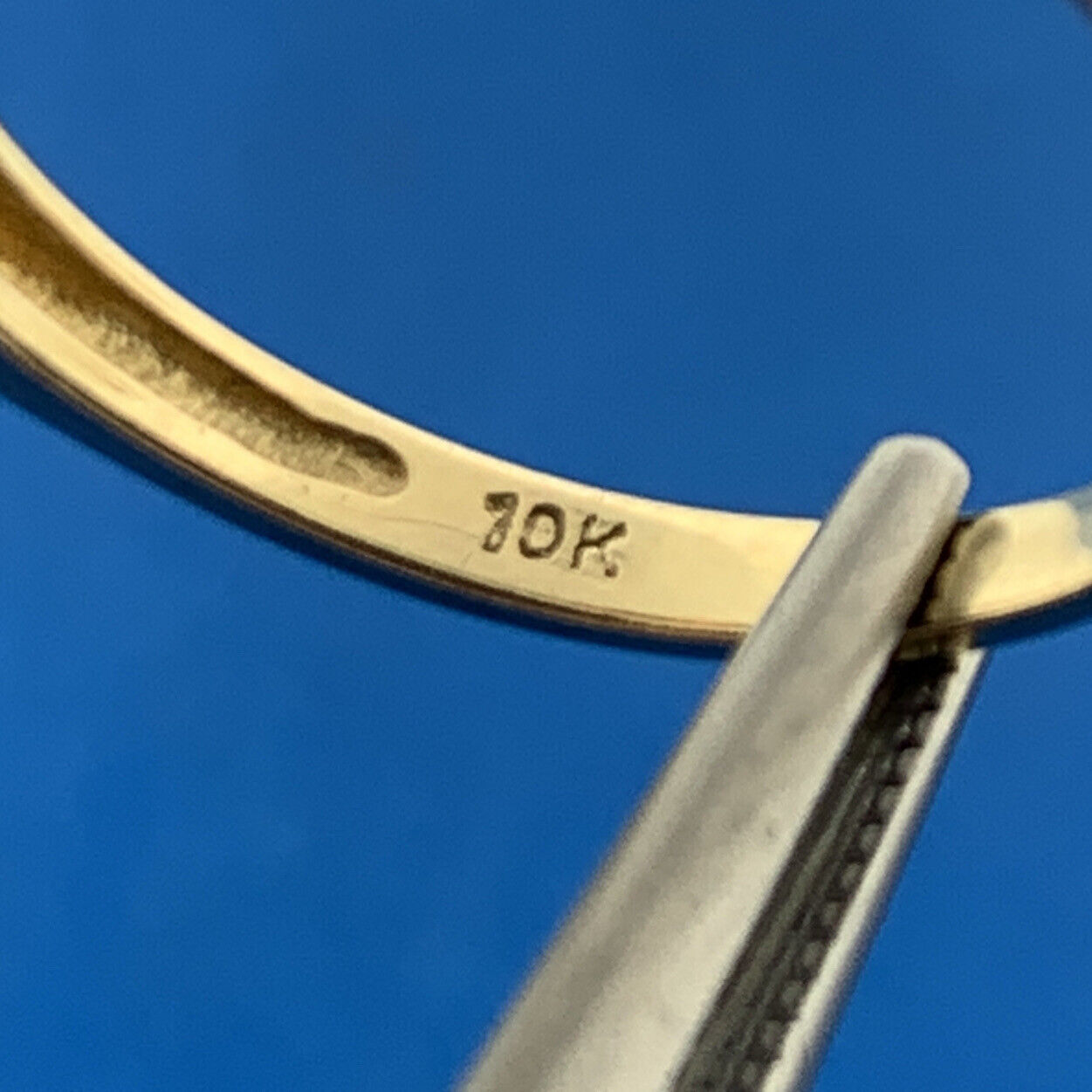 Samuel Aaron THL 10K Yellow Gold Oval Garnet Trio Diamond Accent January Ring