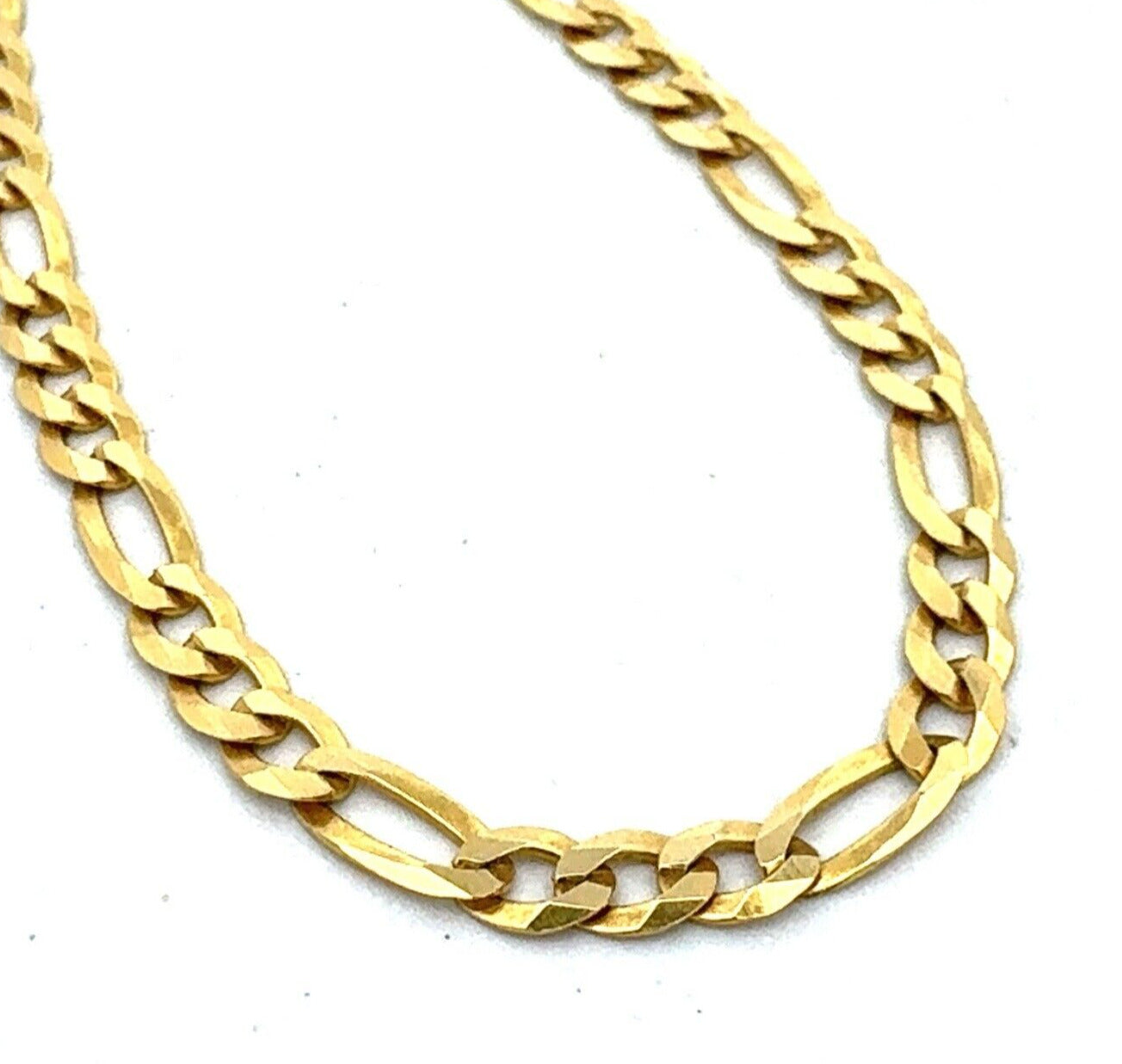 Designer BSI Italy 925 Sterling Silver Gold Vermeil Figaro Link Chain Necklace