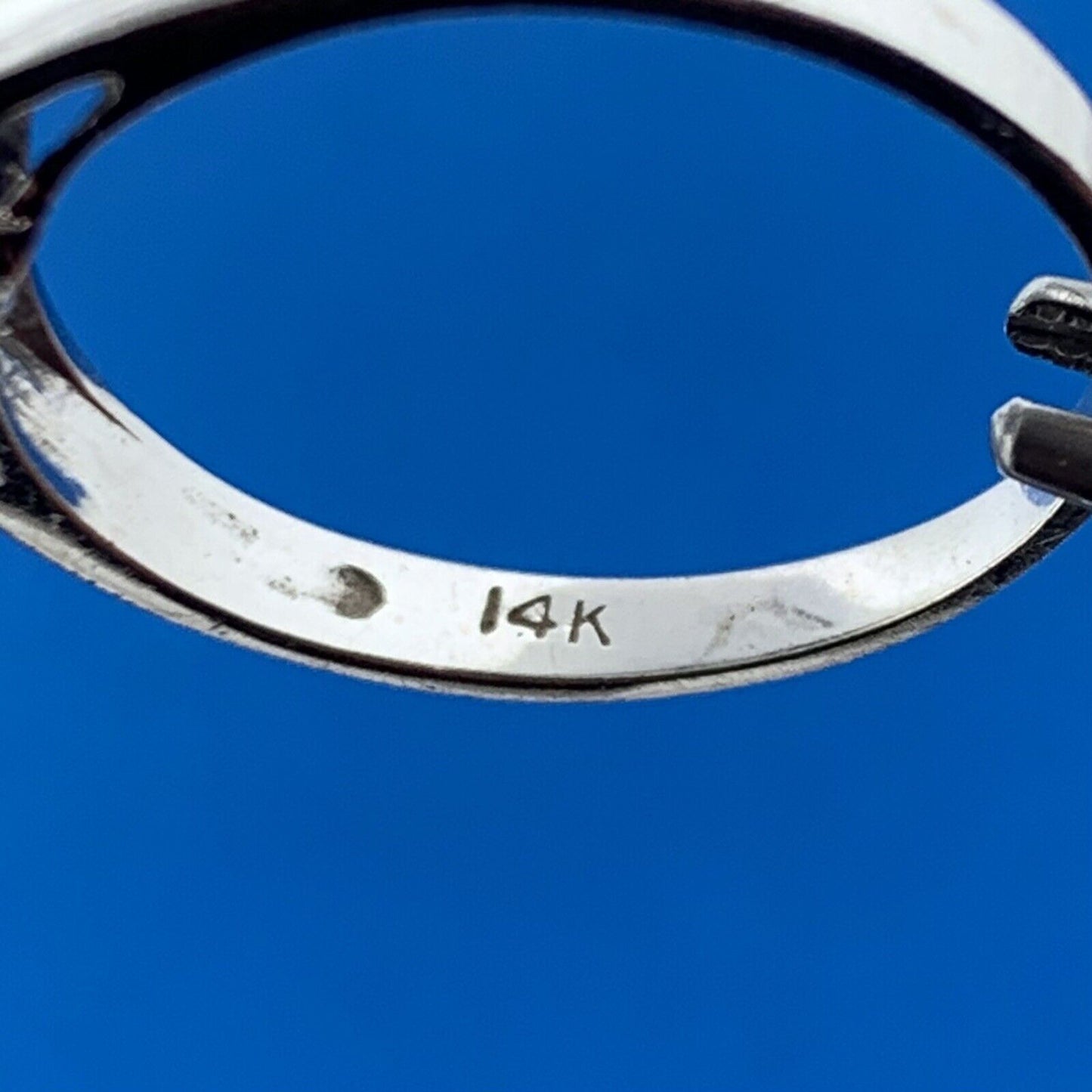 Elegant 14K White Gold Sapphire September Anniversary Birthday Modernist Ring