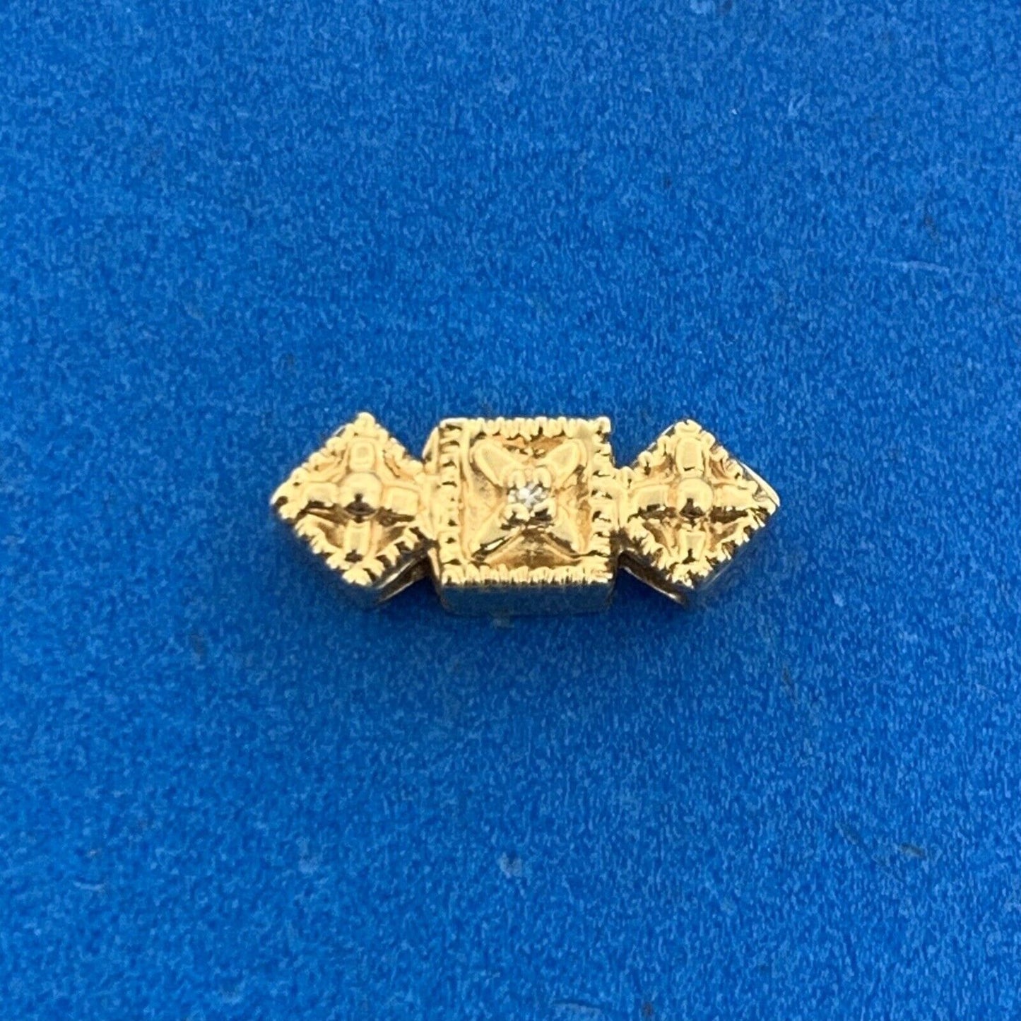 Robert KIein KLJCI 14K Yellow Gold Diamond Accented Slide Bracelet Spacer Charm