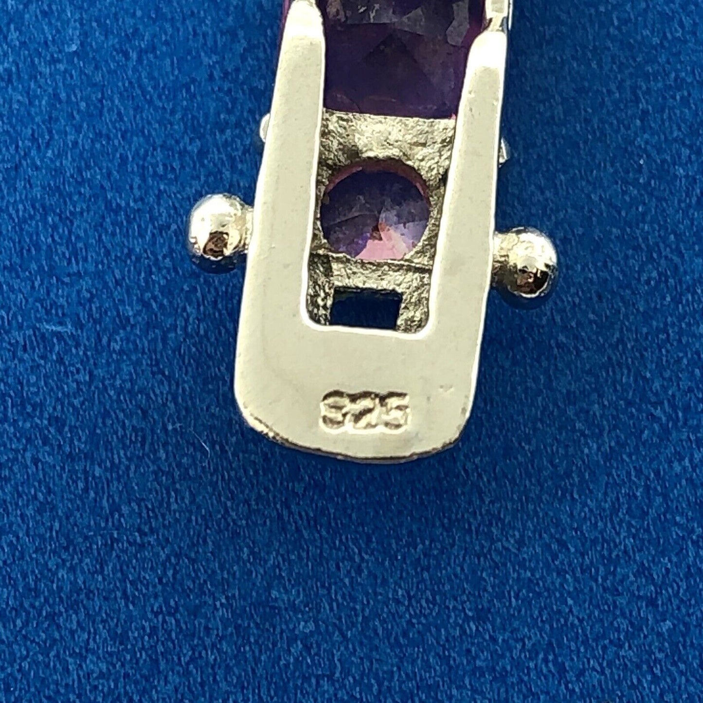 Sparkling FAS 925 Sterling Silver Pink Sapphire Round Pink CZ Tennis Bracelet