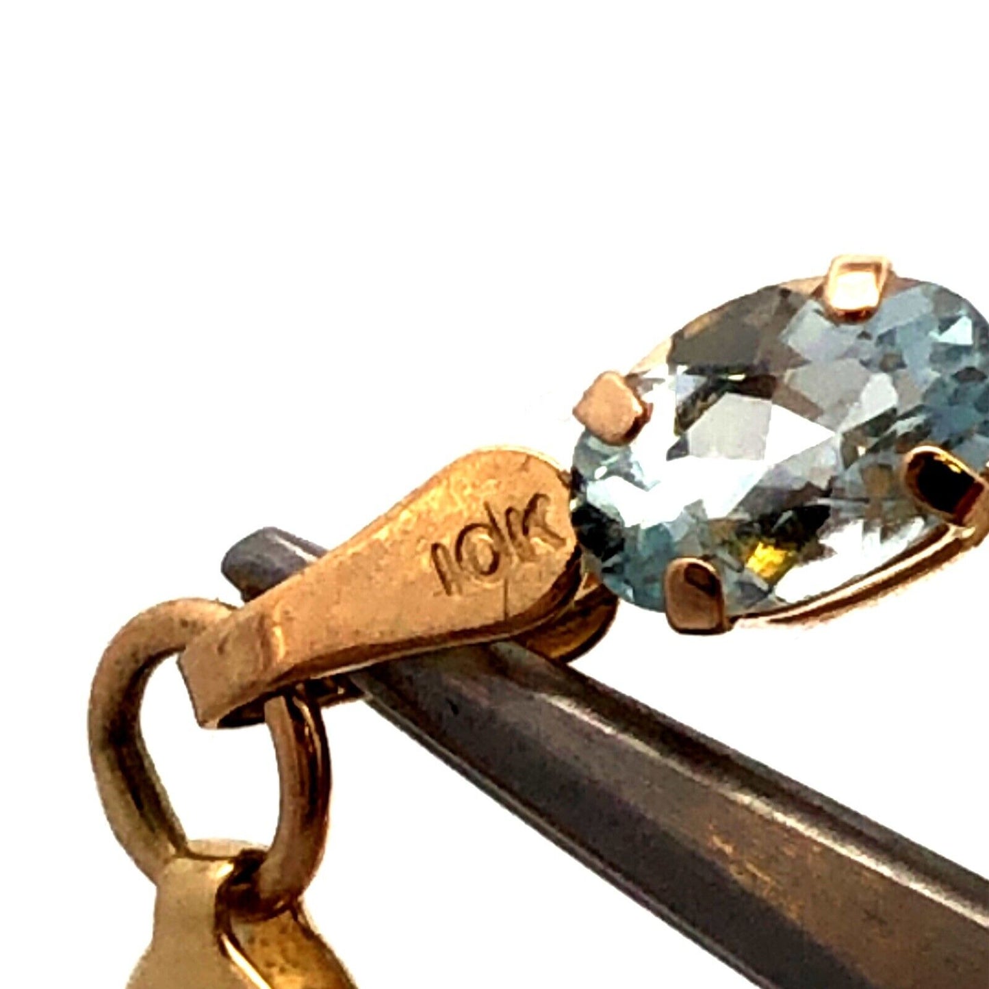 Designer MC 10K Yellow Gold Oval Aquamarine Diamond Infinity Tennis Bracelet