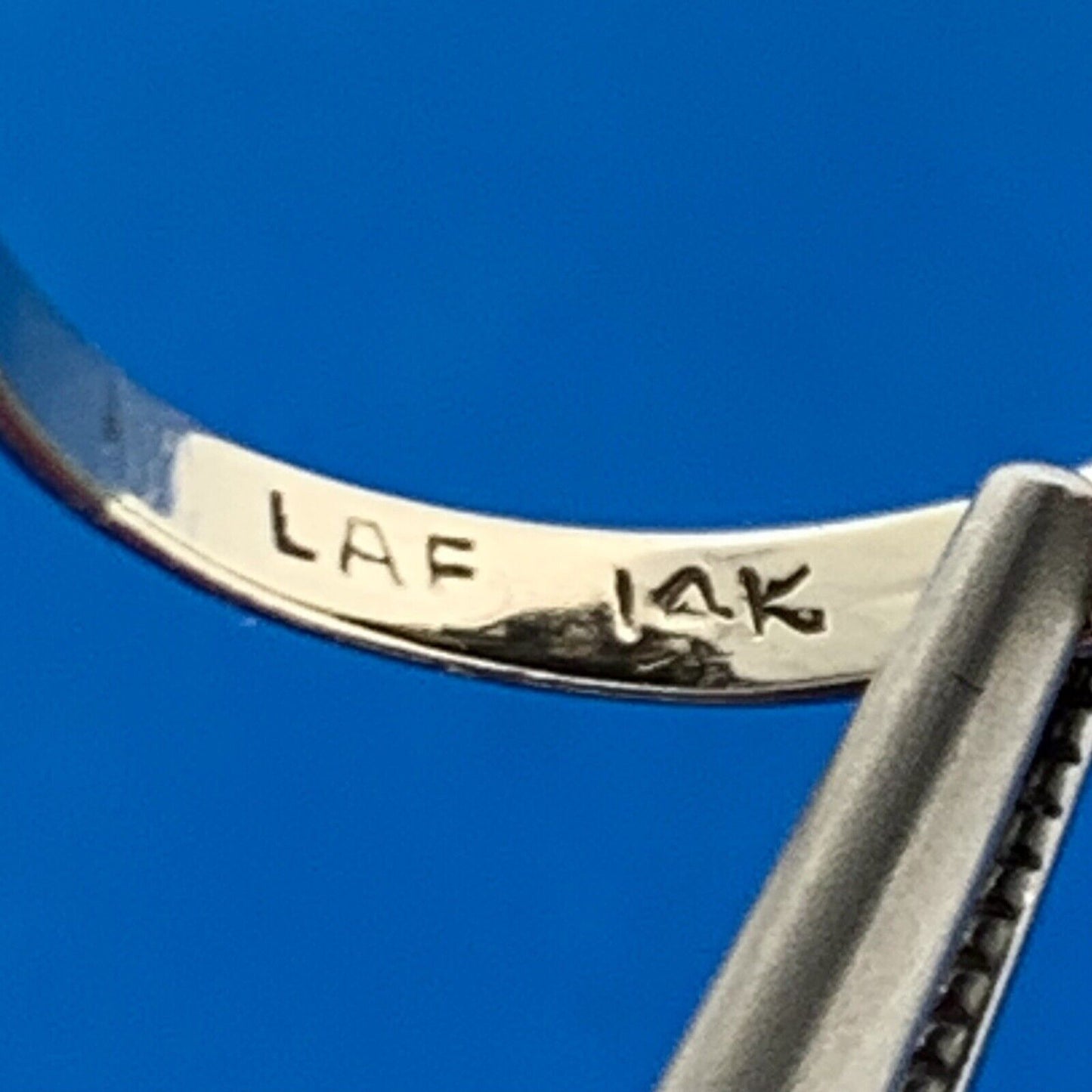 14k White Gold Etched Floral Black Onyx Diamond Art Deco Finger Size 6.75 Ring