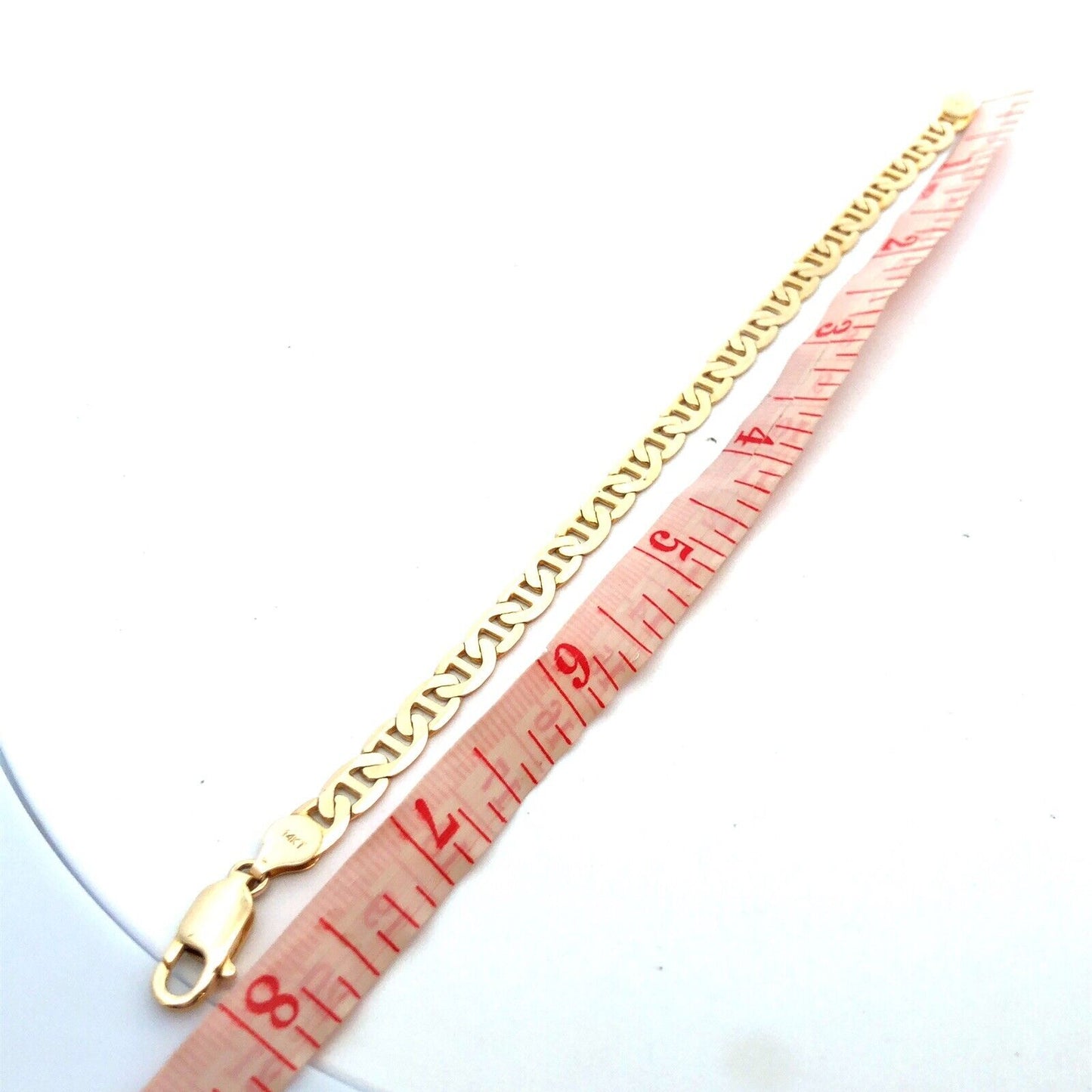 Italy 14K Yellow Gold Anchor Mariners Link Chain Bracelet