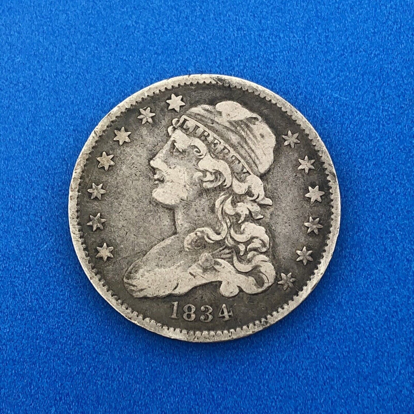 1834 Capped Bust Quarter Dollar Type Two 25 Cents Early American Coinage Nice