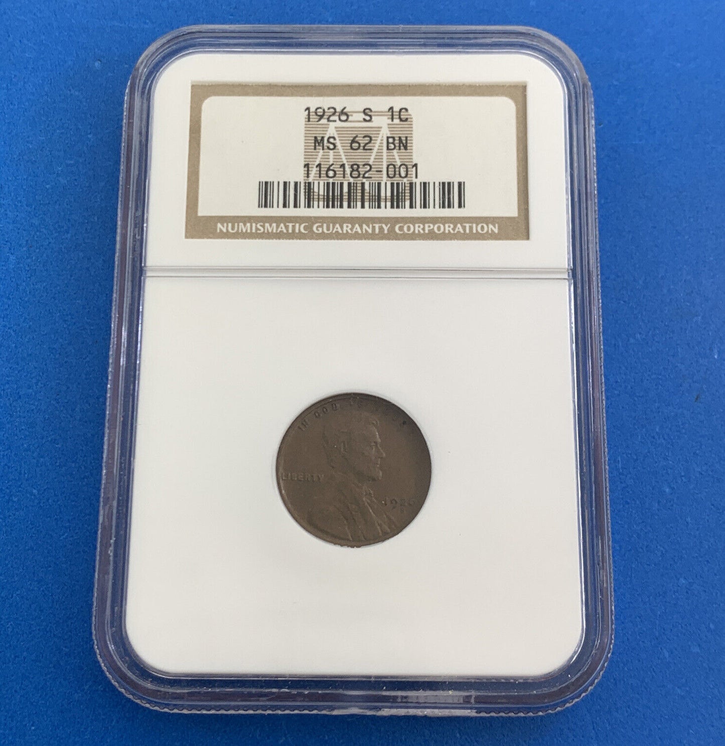 1926 S San Francisco 1c Lincoln Cent NGC MS62 BN Brown Better Date Graded Coin