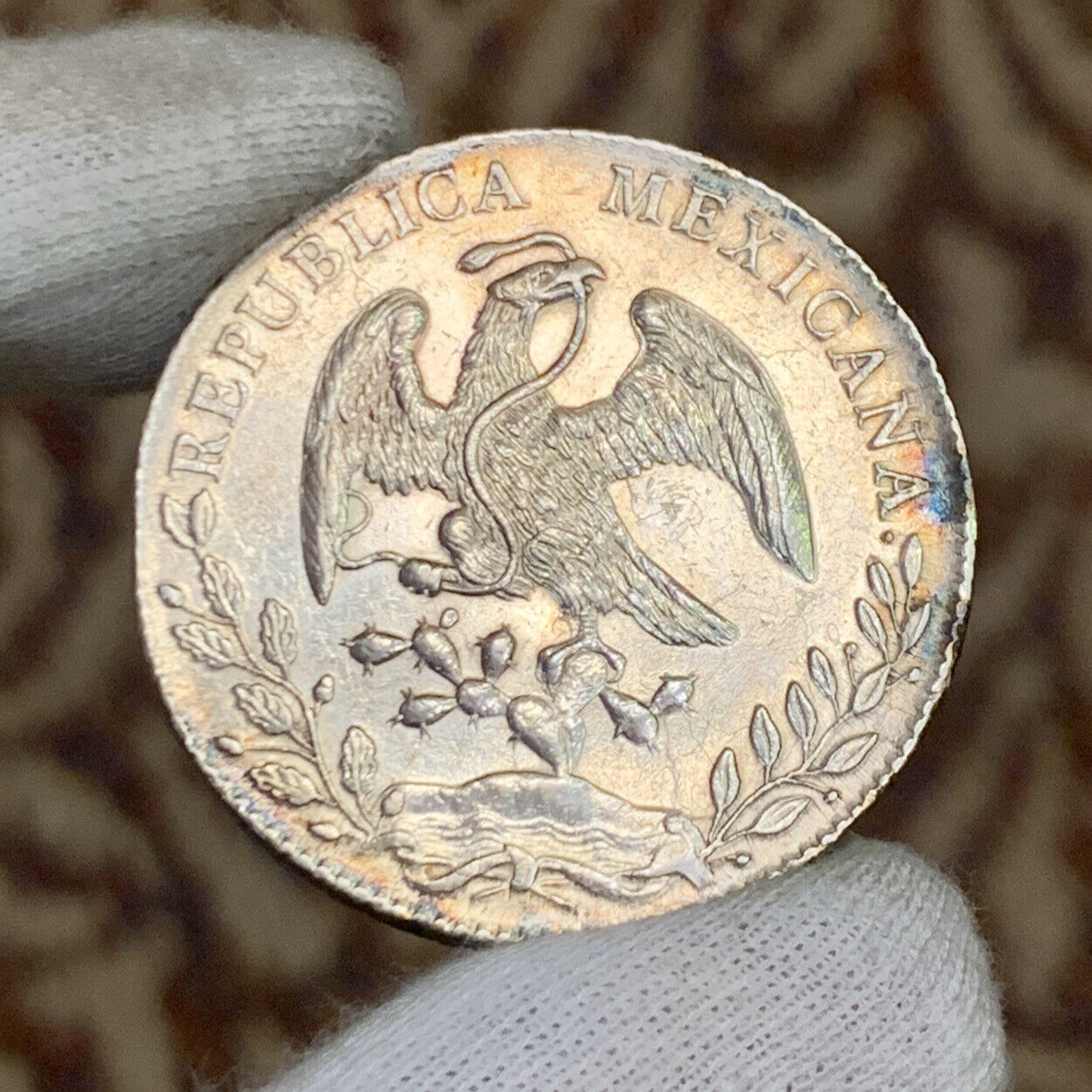 1892 Ga Guadalajara 8 Reales J.S. .903 Silver Mexico Better Date Coin