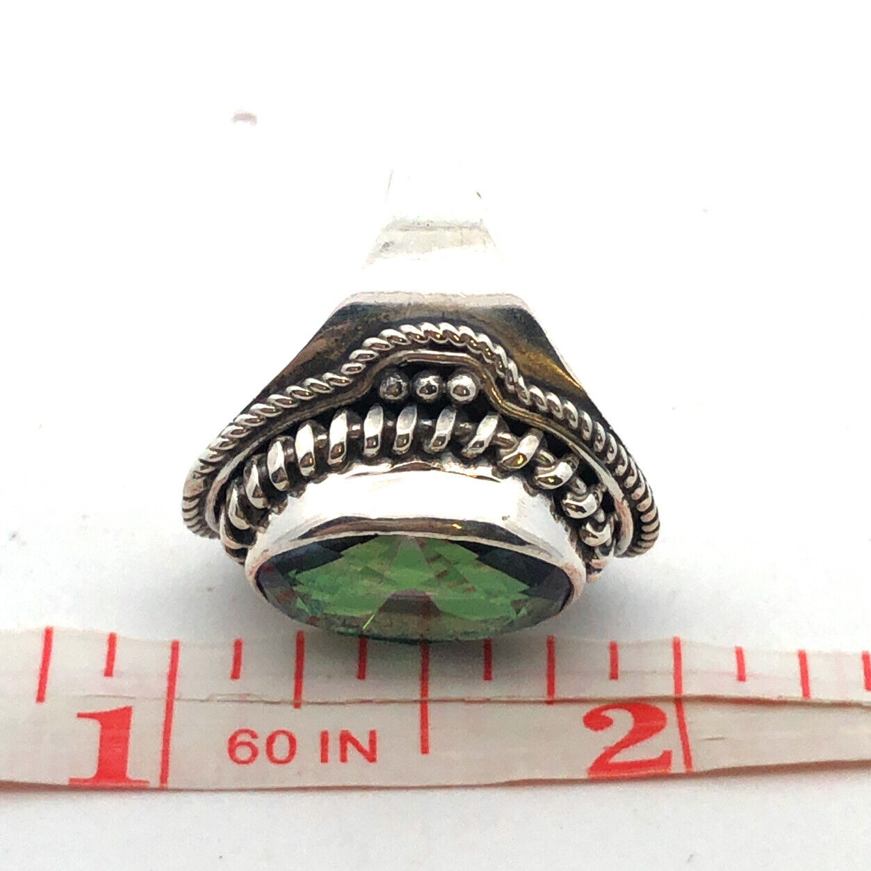 925 Sterling Silver Multicolored Cushion Cut Oval Cubic Zirconia Ring