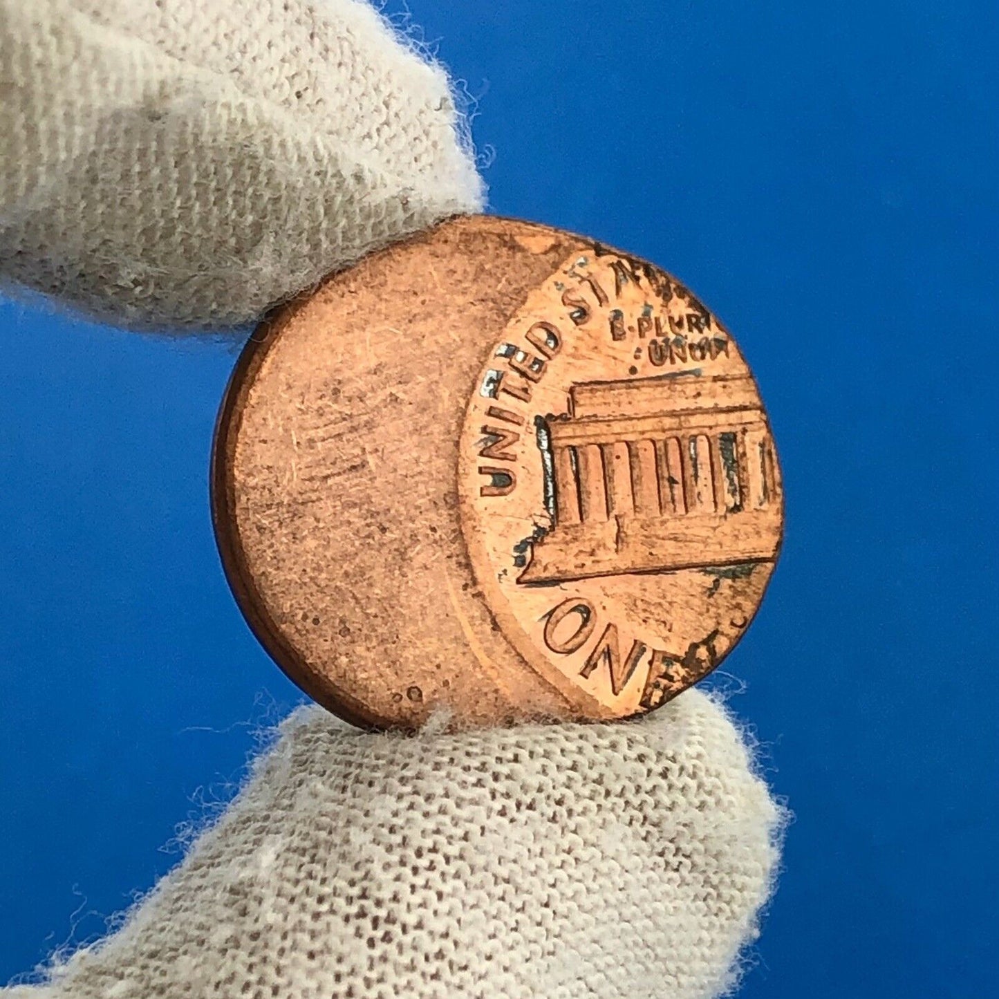 No Date Modern Era Lincoln Memorial One Cent Copper Alloy Off Center Error Coin