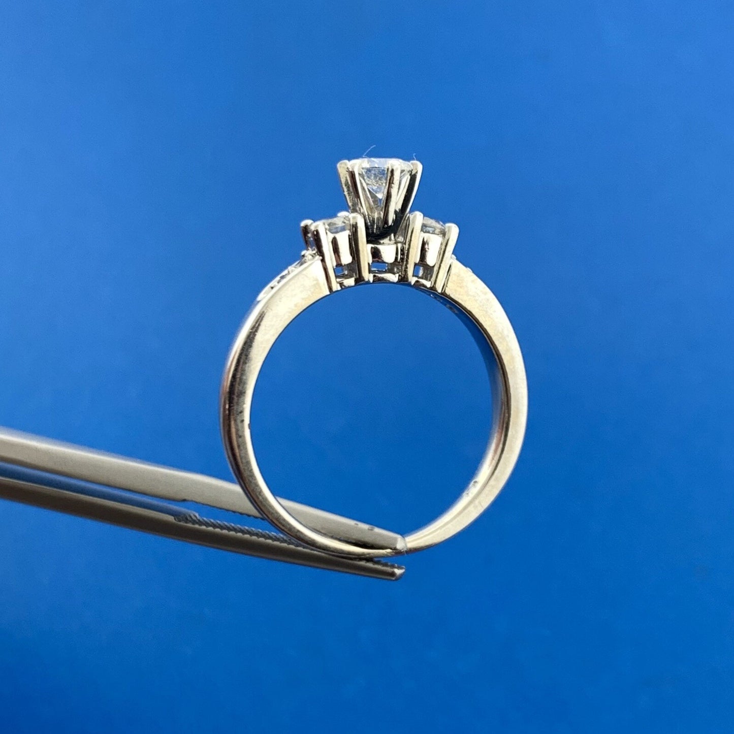 Designer 14K White Gold Round Diamond Engagement Wedding Band Bridal 2 Ring Set