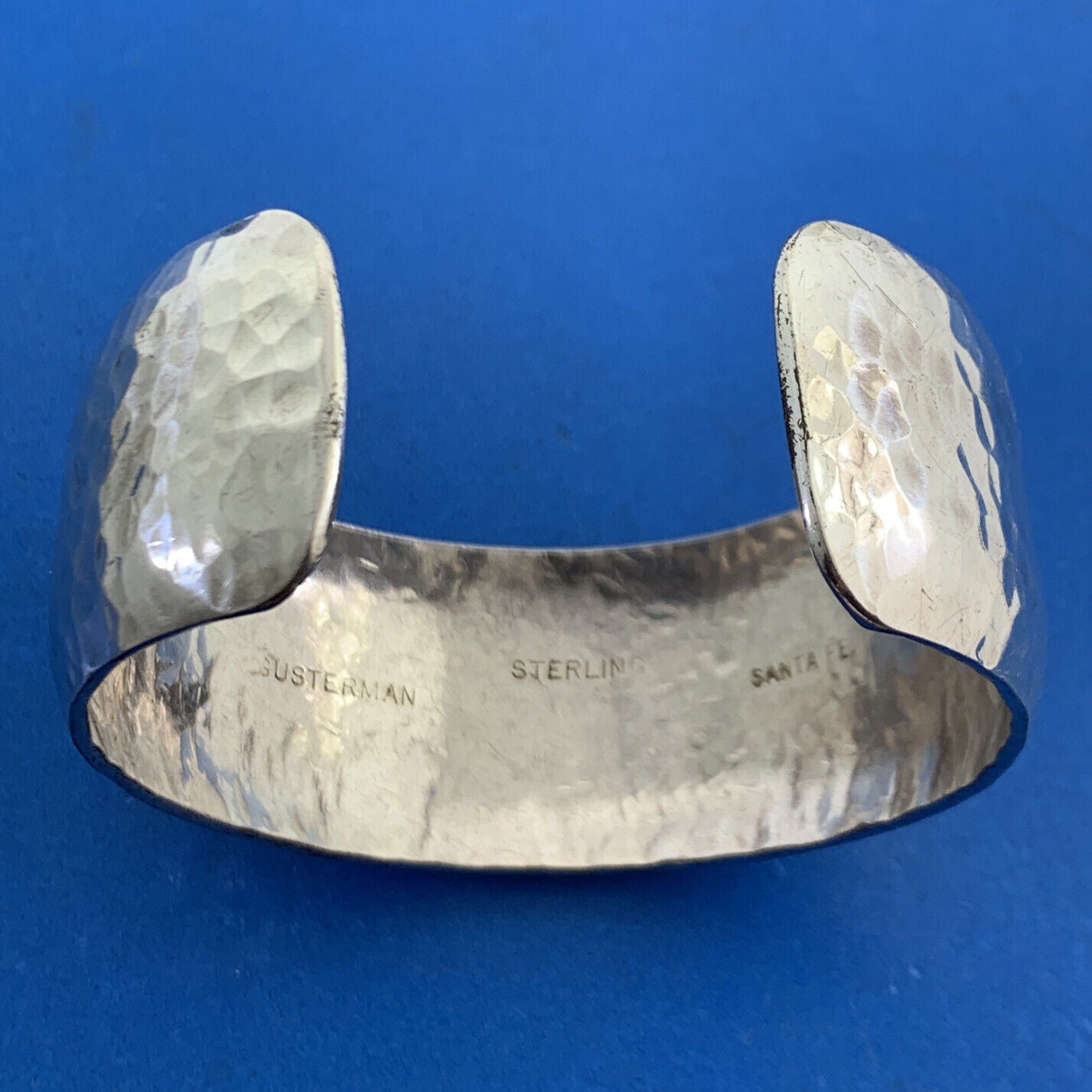 Gusterman Silversmiths Santa Fe 925 Sterling Silver Hammered Cuff Bracelet