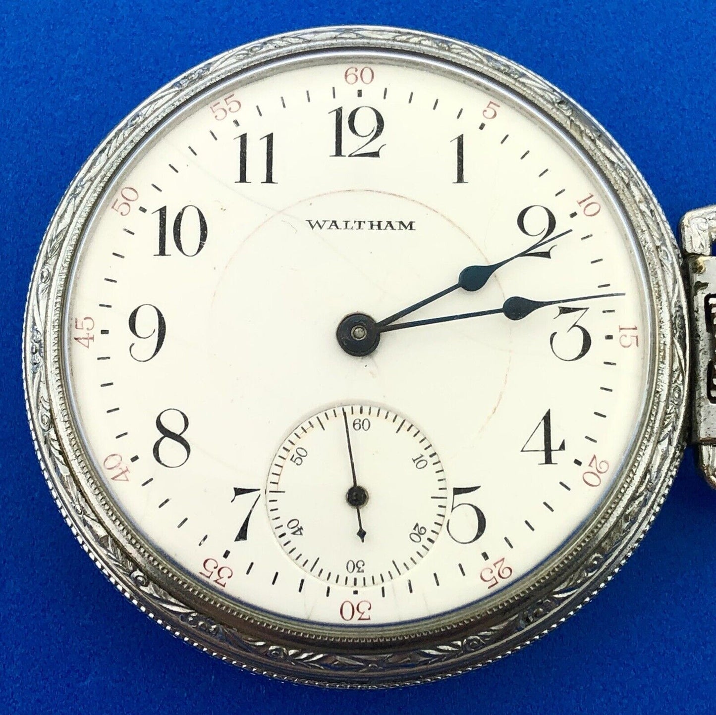 Waltham Silver Toned Open Face Grade 635 17j Model 1908 Pocket Watch Not Running