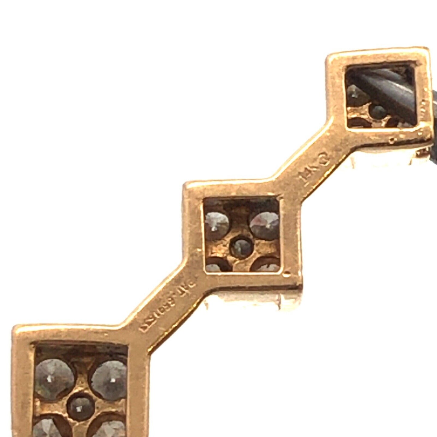 Stunning 14k Yellow Gold 3 Three Drop Diamond Pendant