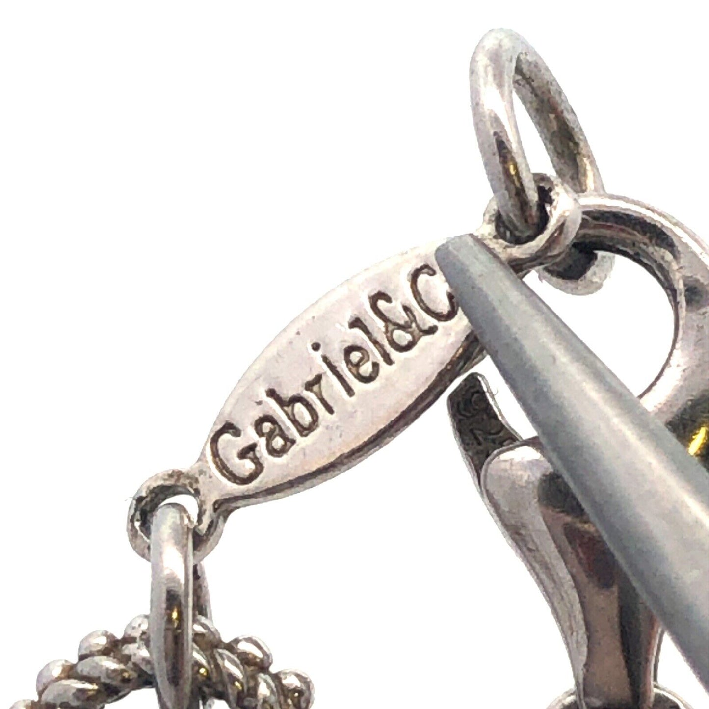 Gabriel & Co. 925 Sterling Silver Textured Bead Detail Round Link Chain Necklace