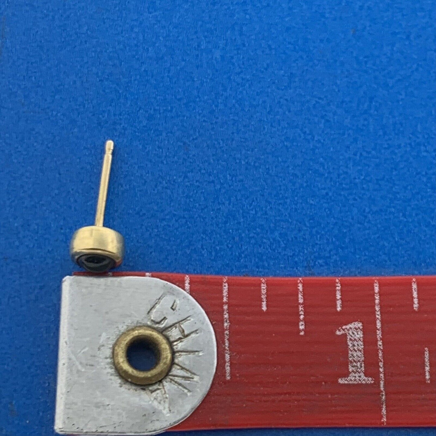 Vintage 18K Yellow Gold Green Glass Cabochon Petite Starter Stud Earrings