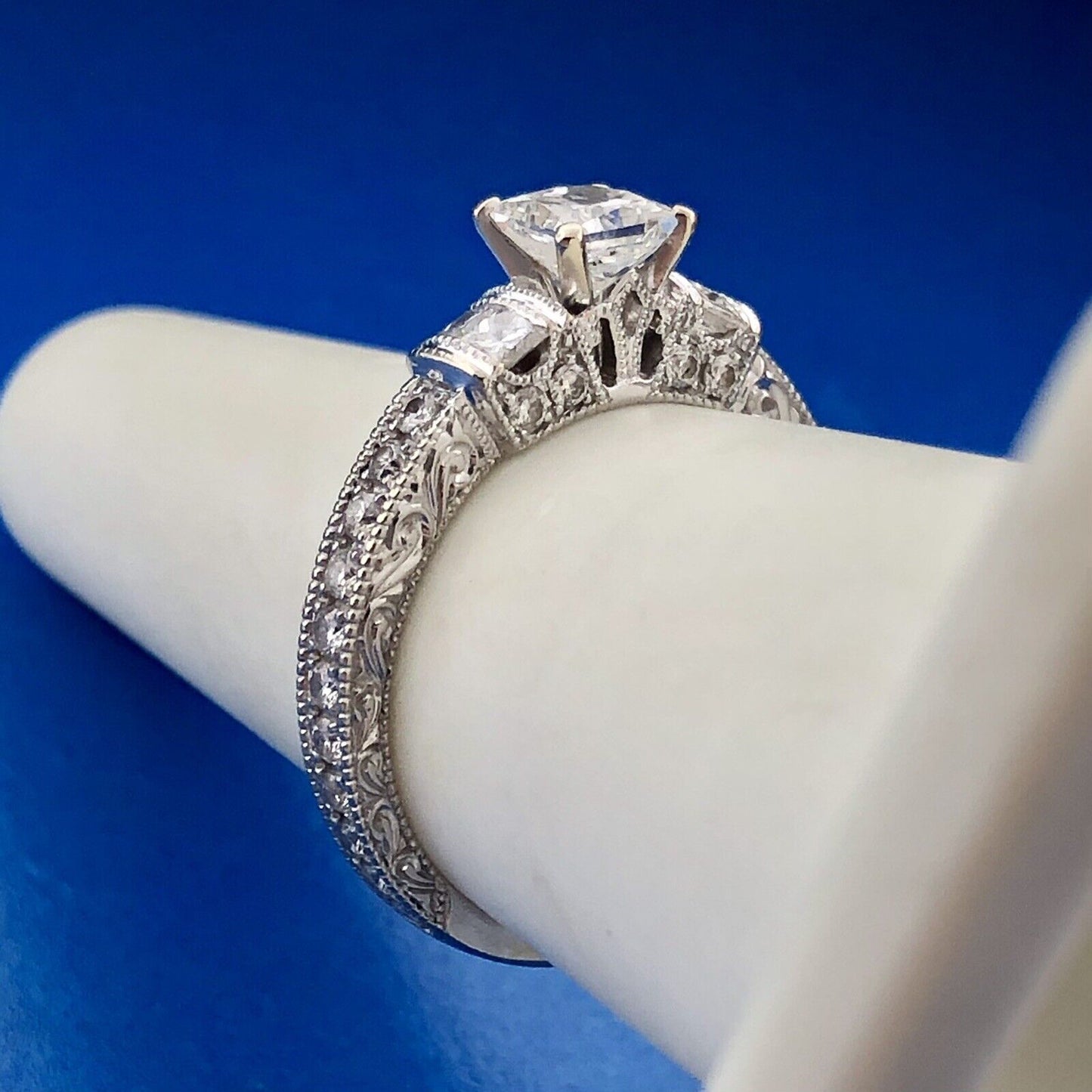 Neil Lane 14K White Gold Diamond Princess Solitaire Accents Engagement Ring