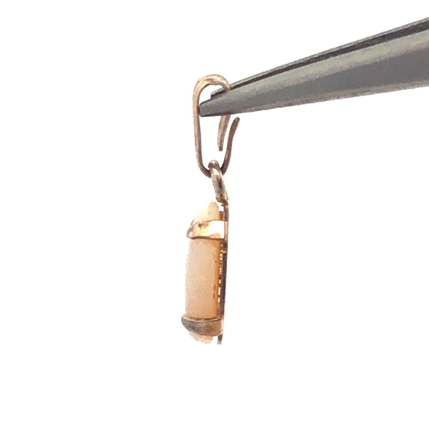 Vintage 14K Yellow Gold Oval Opal October Birthday Sweetheart Pendant