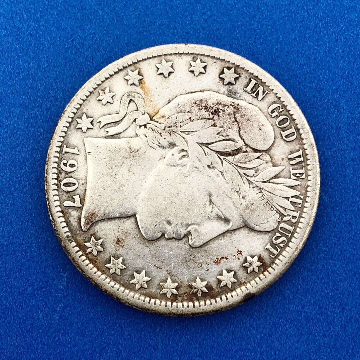 1907 O Silver Barber Half Dollar Better Key Date New Orleans Coin Rare Scarce