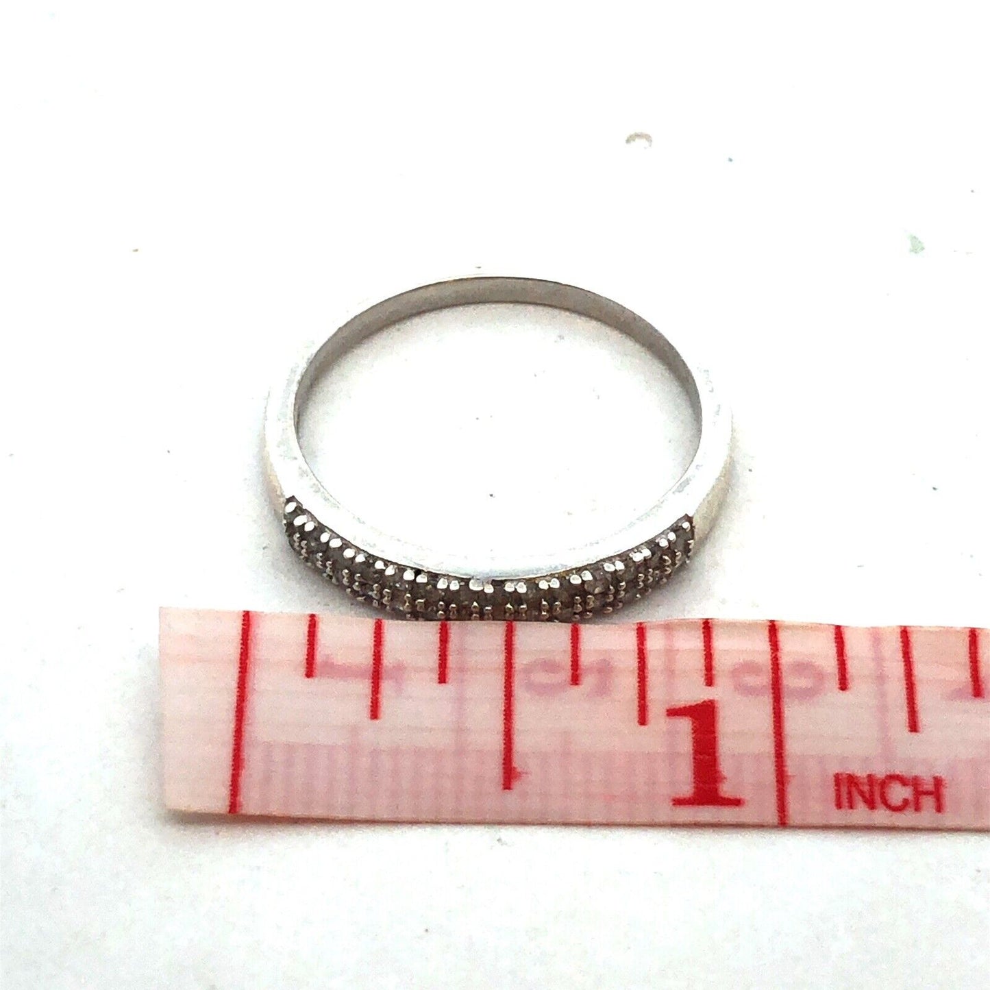 Designer DJoy 925 Sterling Silver Round Diamond Pave Anniversary Band Ring