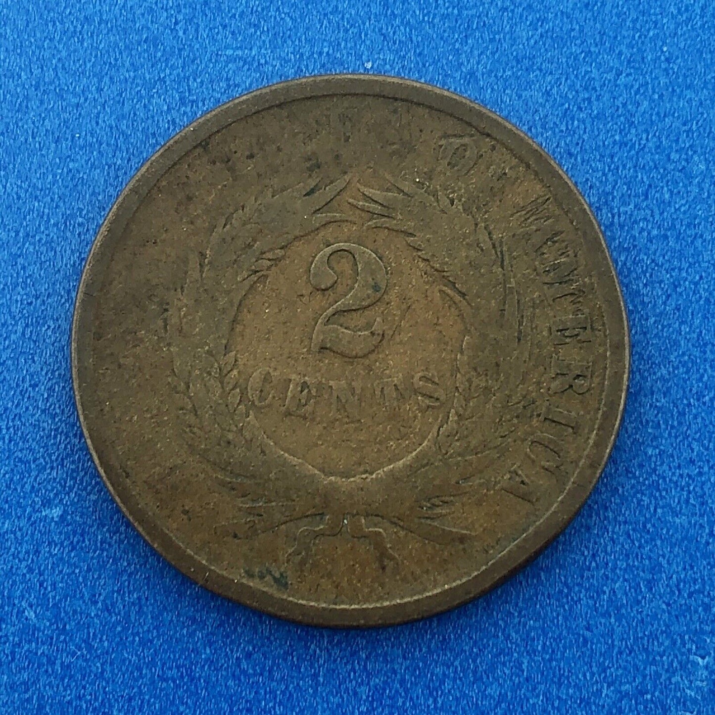1865 P Bronze Two-Cent Piece Union Shield Short Lived Philadelphia Mint Coin