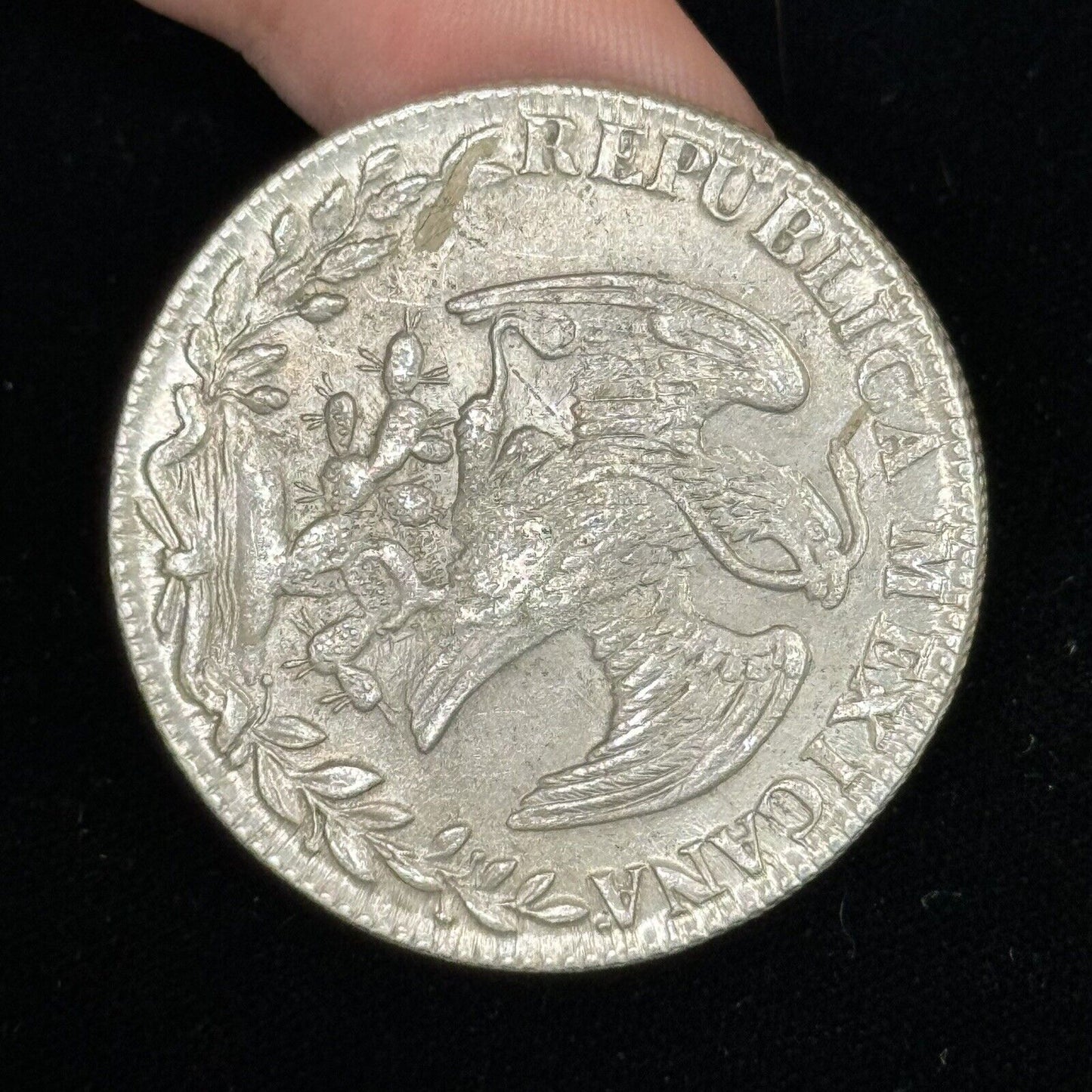 1837 Go Guanajuato Mexico 8 Reales P.J. Cap & Rays Libertad .903 Silver Coin