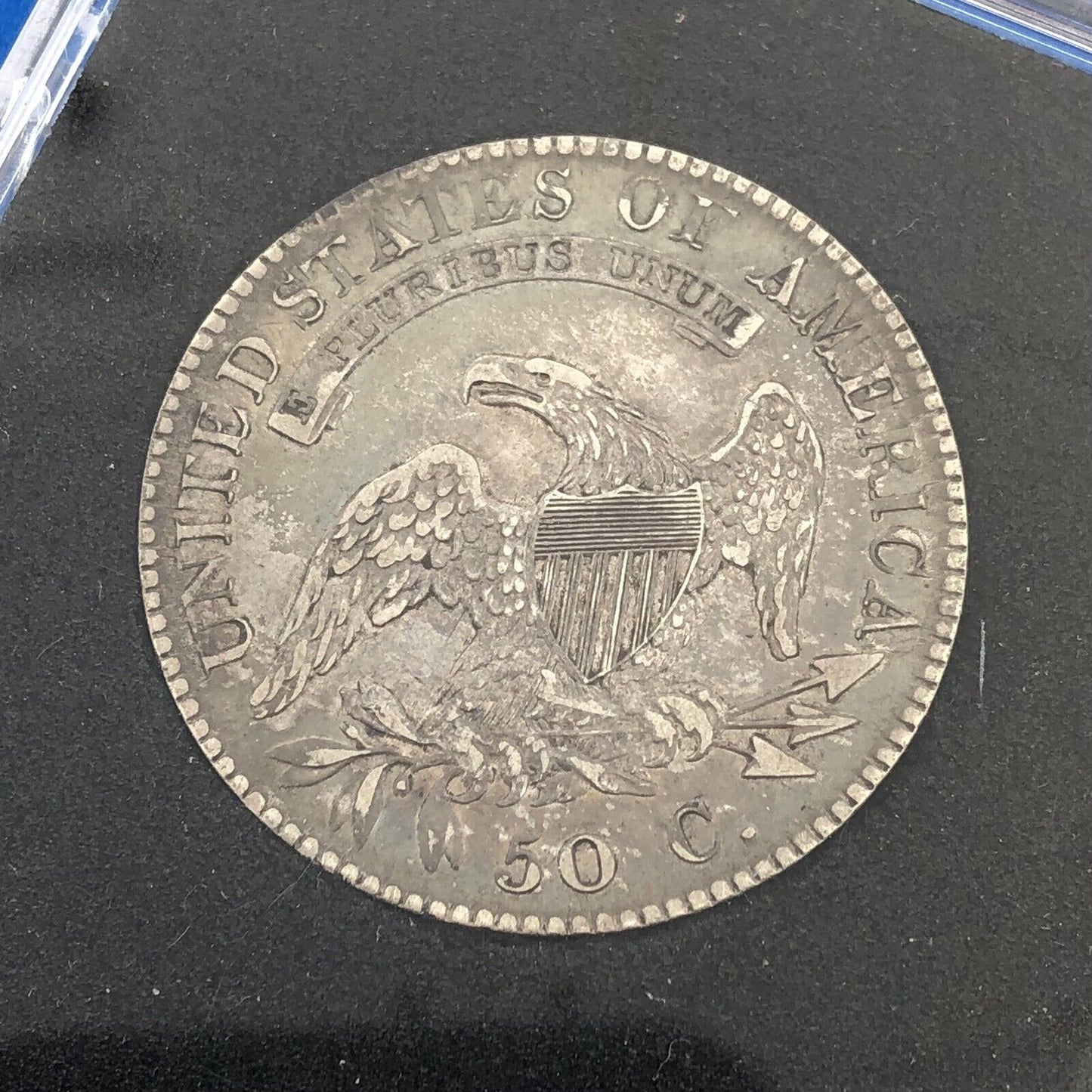 1821 Capped Bust Silver Half Dollar 50c Lettered Edge Ungraded XF Details Coin