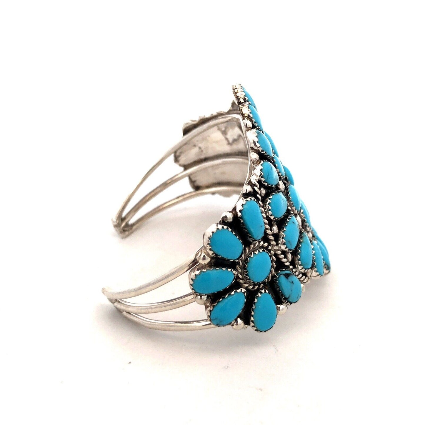 925 Silver Native American Juliana Williams Turquoise Statement Cuff Bracelet