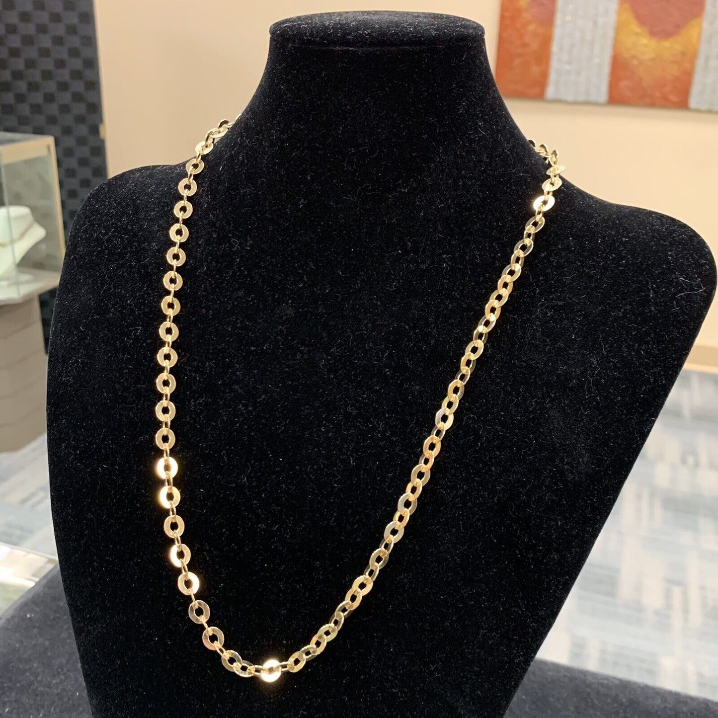 Stunning Vermeil Sterling Silver 925 Oval Link 24" Chain Necklace