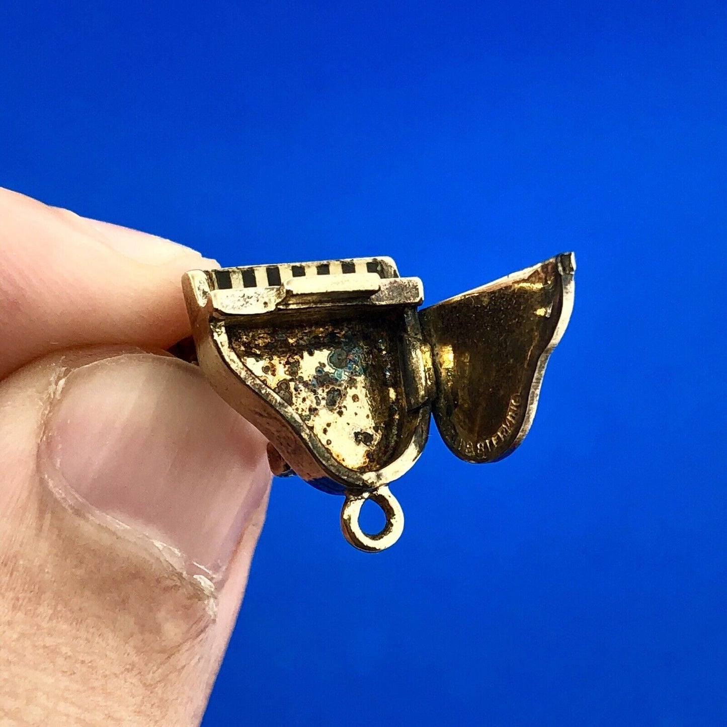 Vintage Wells Sterling Silver 925 Gold Wash Grand Baby Piano Movable Charm