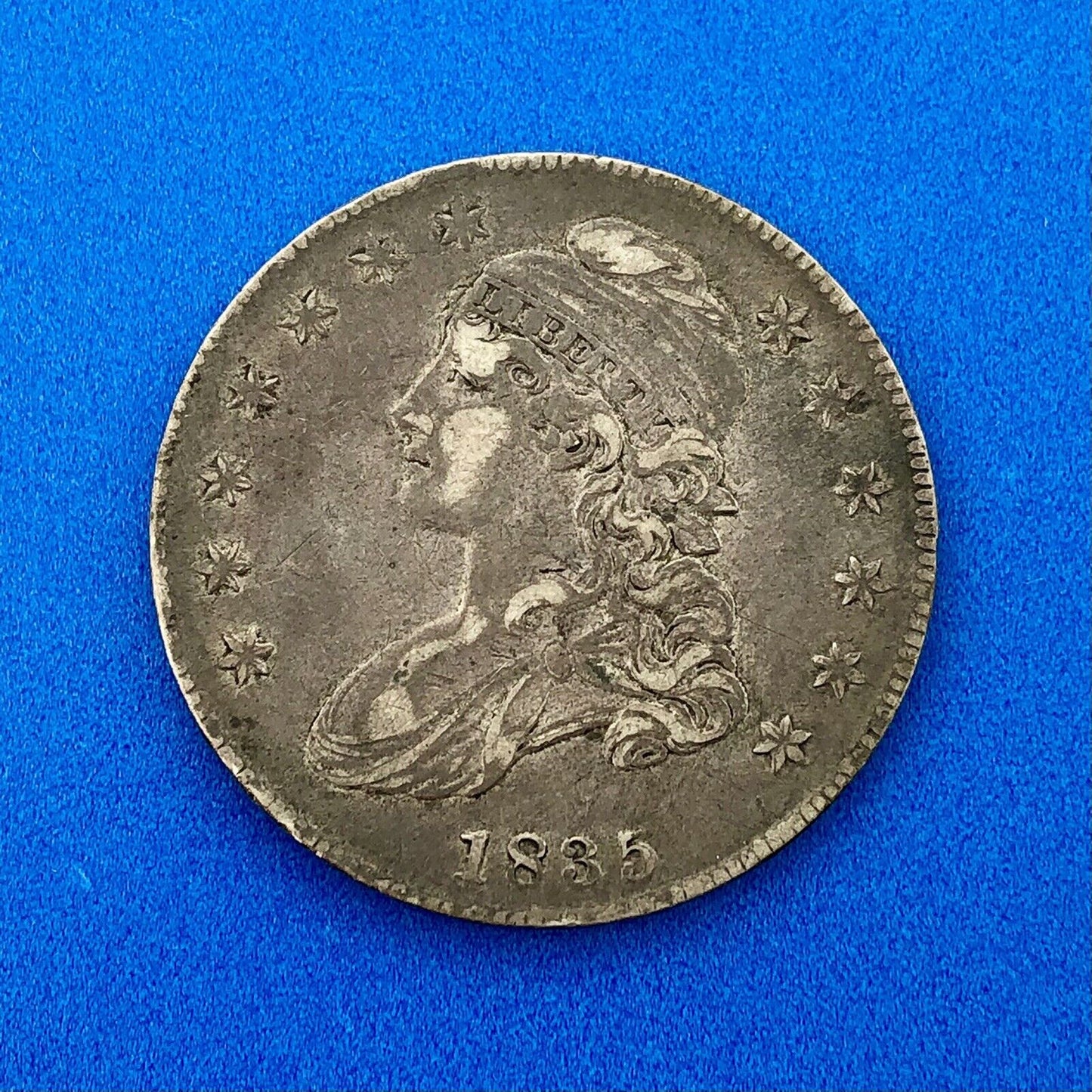1835 Capped Bust Silver Half Dollar Lettered Edge Better Early Philadelphia Coin