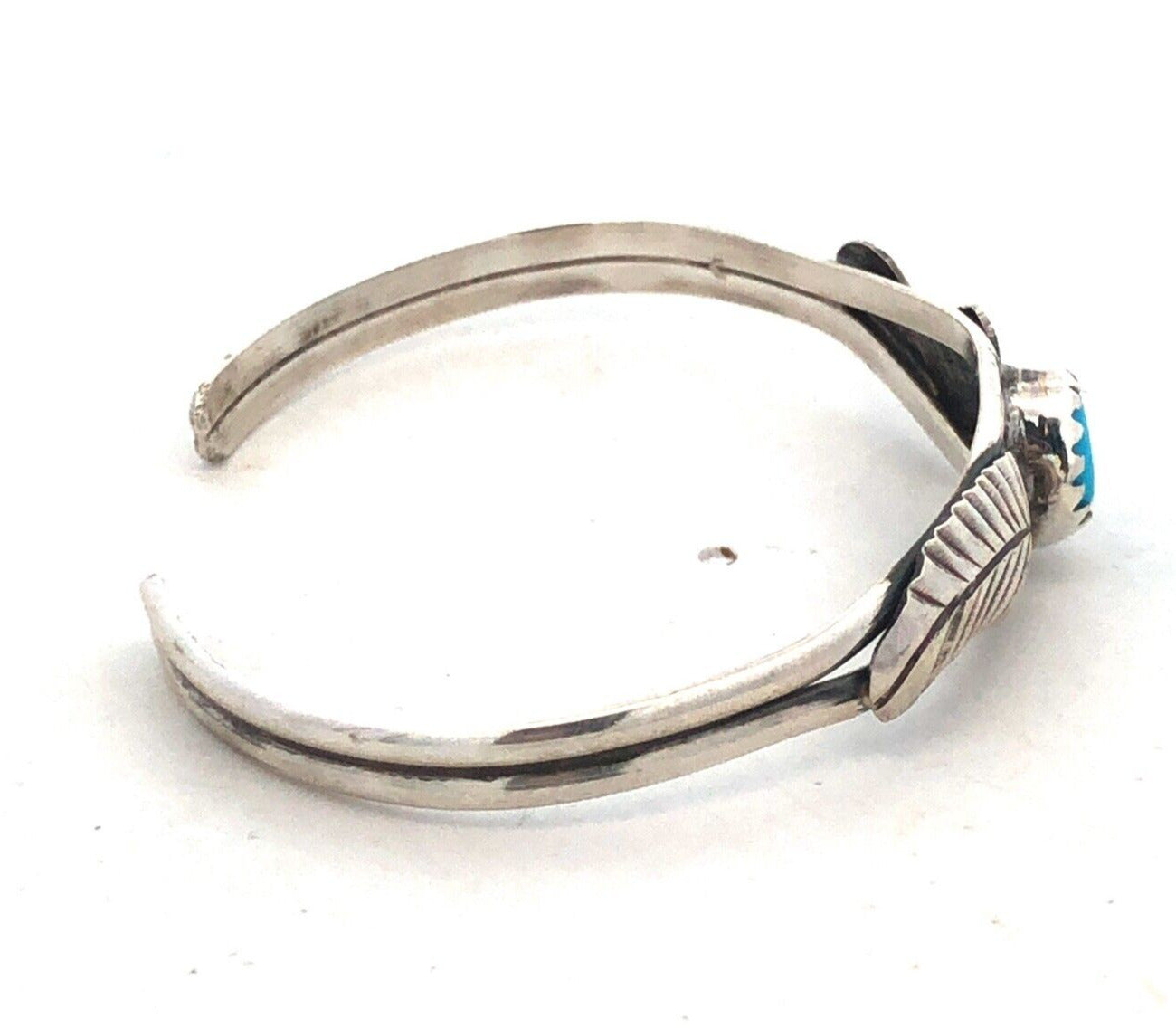 Native American Jacquelin 925 Sterling Silver Turquoise Child Cuff Bracelet