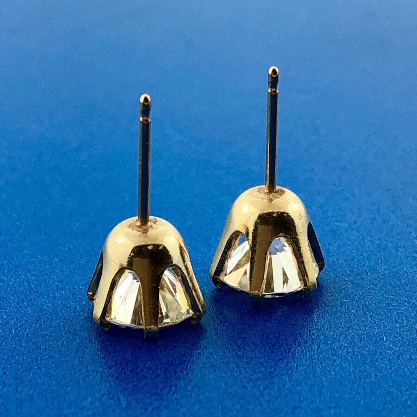 14k Yellow Gold Ladies CZ Cubic Zirconia Stud Earrings 5.06 Carat ct