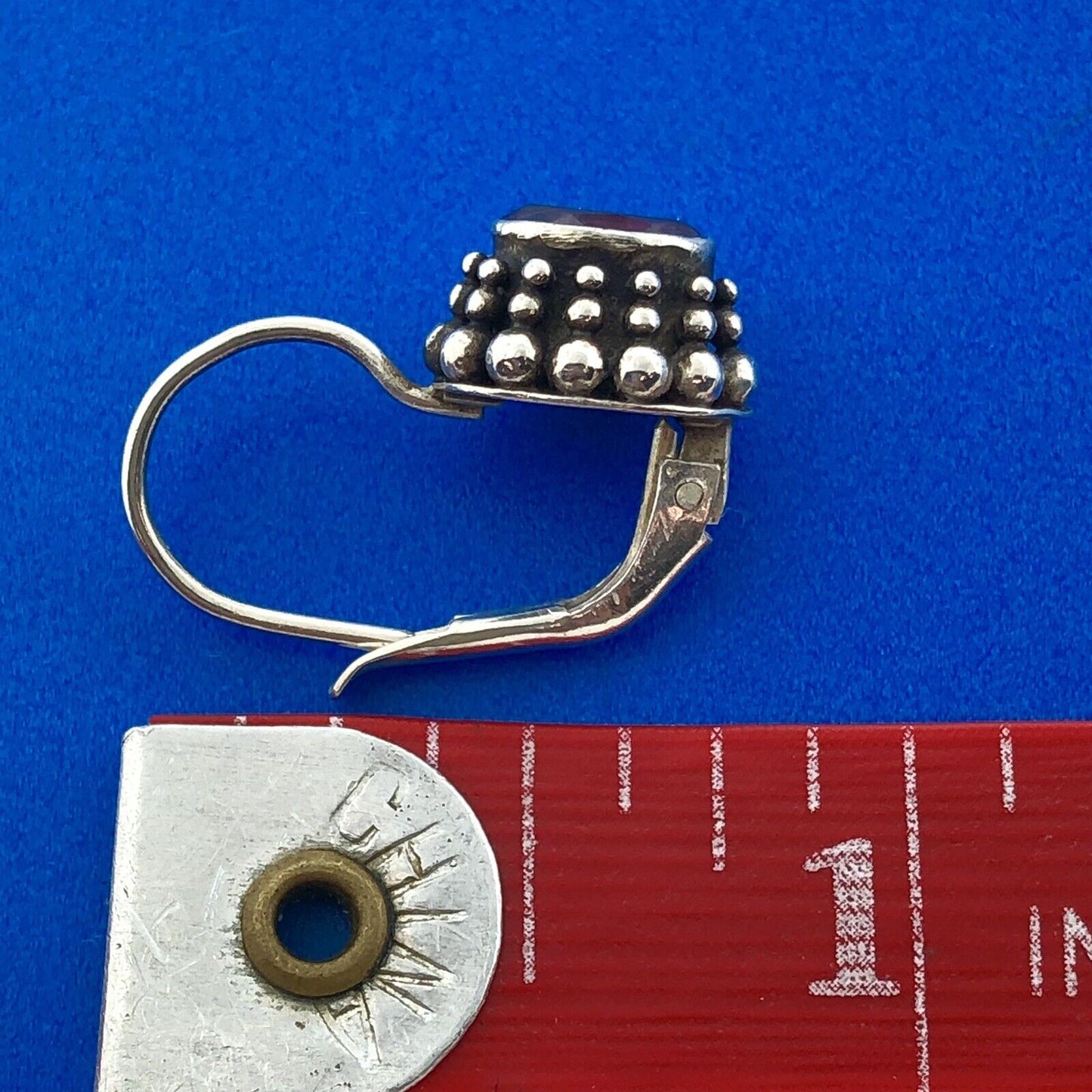 Vintage FAS 925 Sterling Silver Amethyst February Anniversary Dangle Earrings