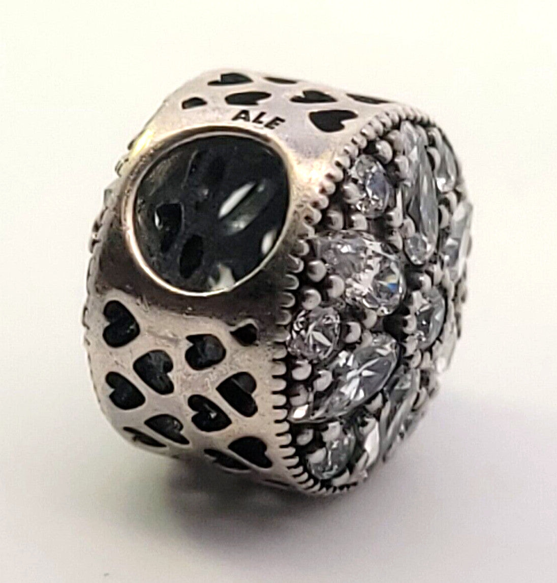 PANDORA 925 Sterling Silver Cubic Zirconia Studded Star & Hearts Bead Charm