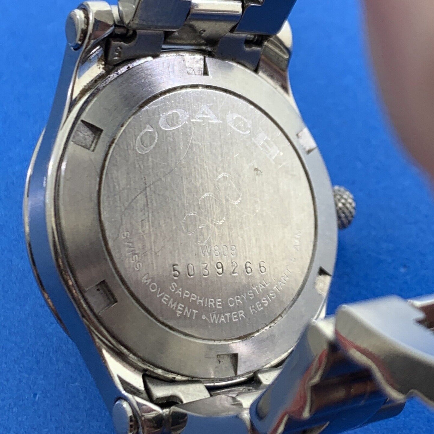 Coach Stainless Steel Black Face Date Window Working Watch