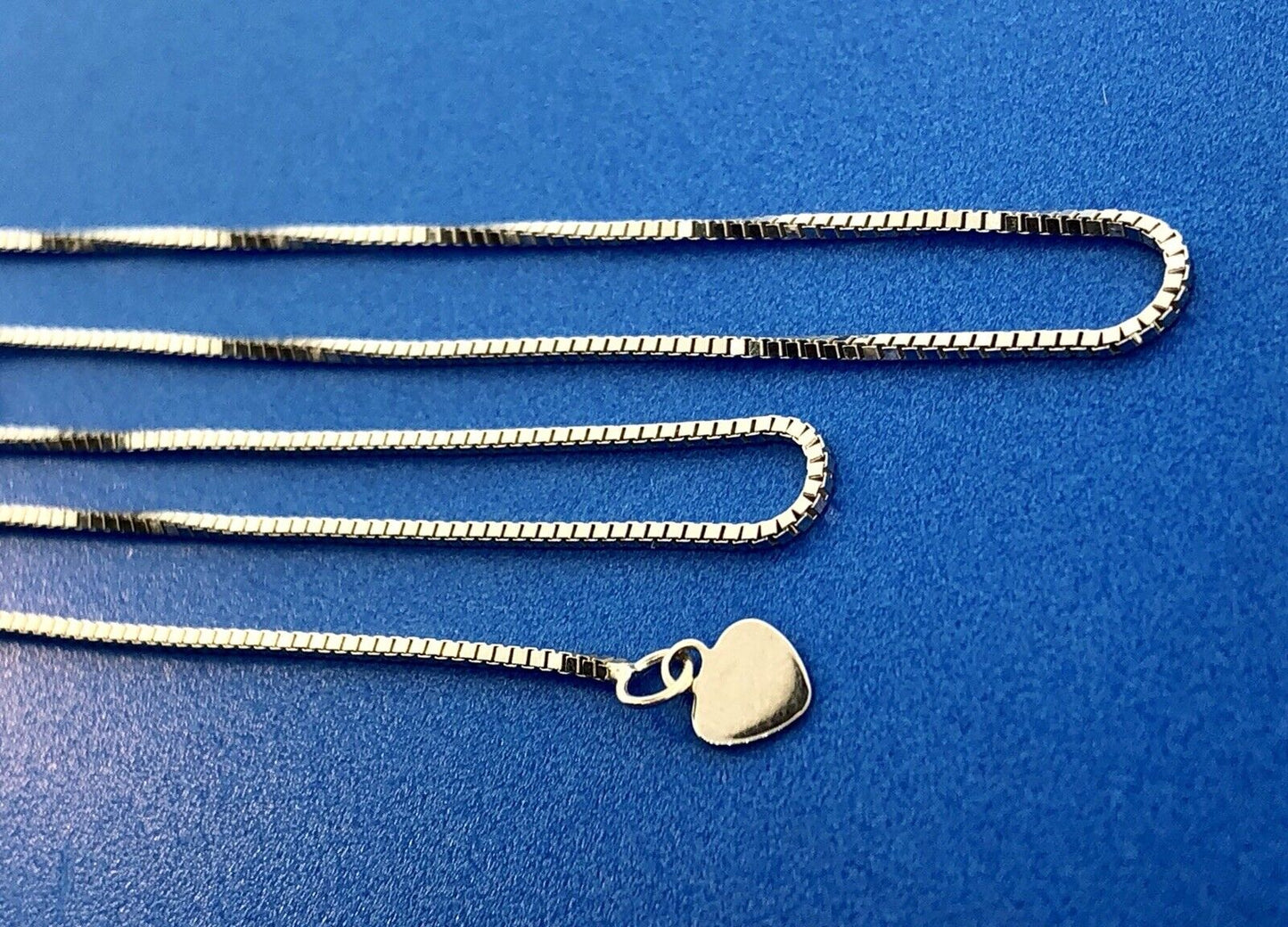 Designer RCI Turkey 14K White Gold Lariat Slide Style Box Chain Necklace