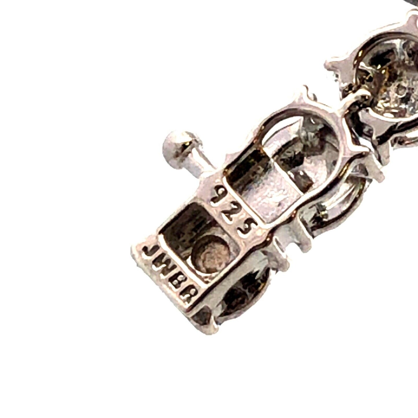 Designer JWBR 925 Sterling Silver Round Diamond Textured Tennis Bracelet