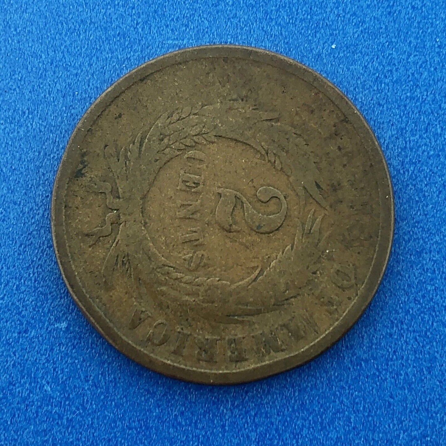 1865 P Bronze Two-Cent Piece Union Shield Short Lived Philadelphia Mint Coin