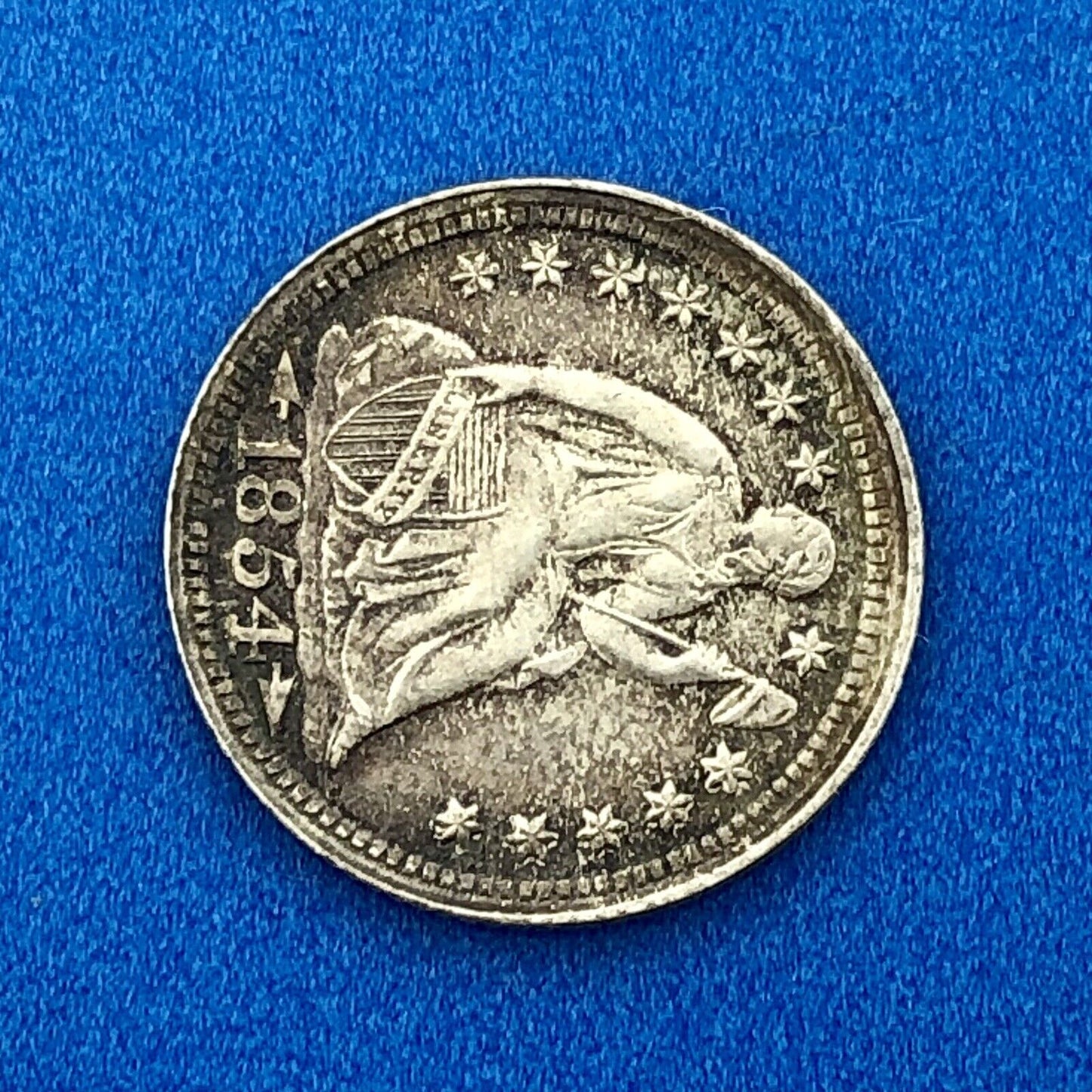 1854 P Seated Liberty Silver Half Dime Type 3 Better Key Rare Philadelphia Coin