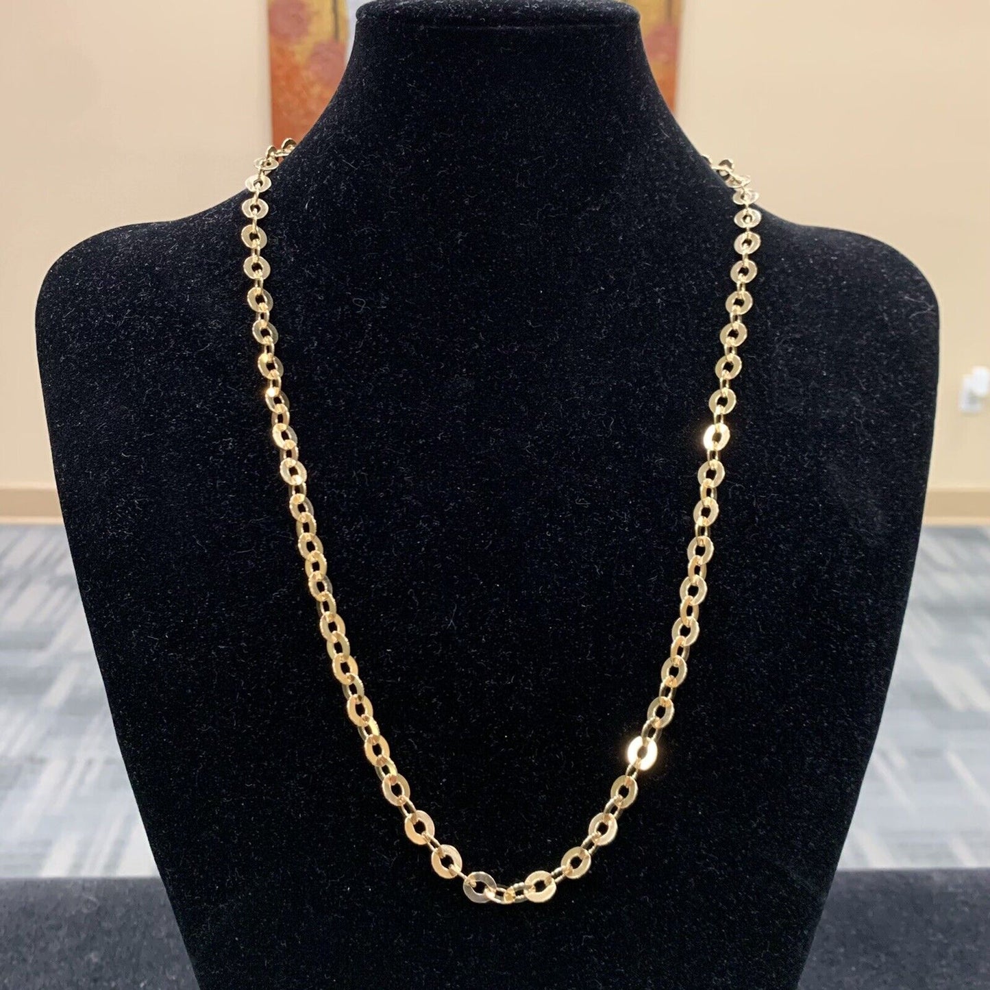 Stunning Vermeil Sterling Silver 925 Oval Link 24" Chain Necklace