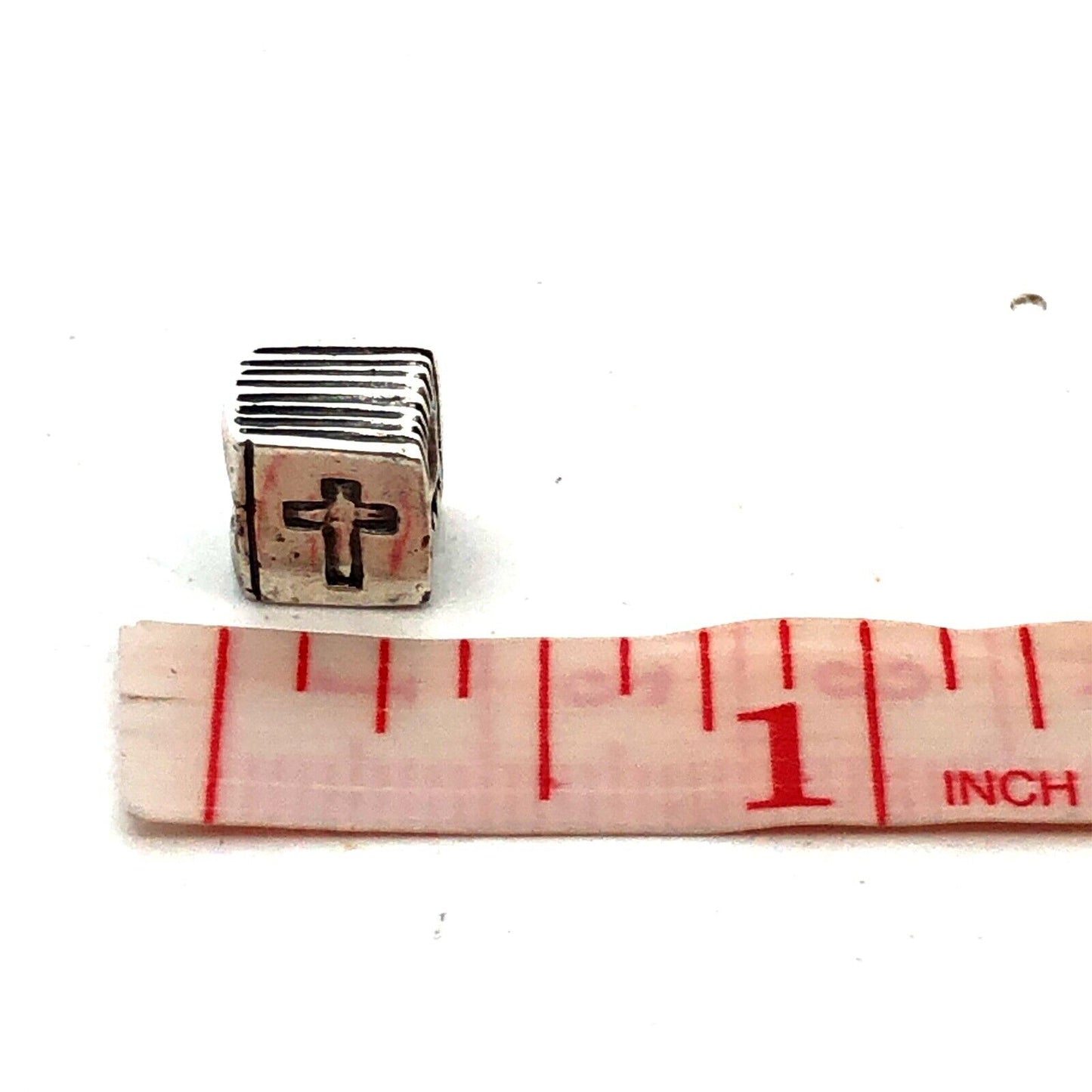 Retired PANDORA 925 Sterling Silver 790261 Cross Bible Book Slide Bracelet Charm