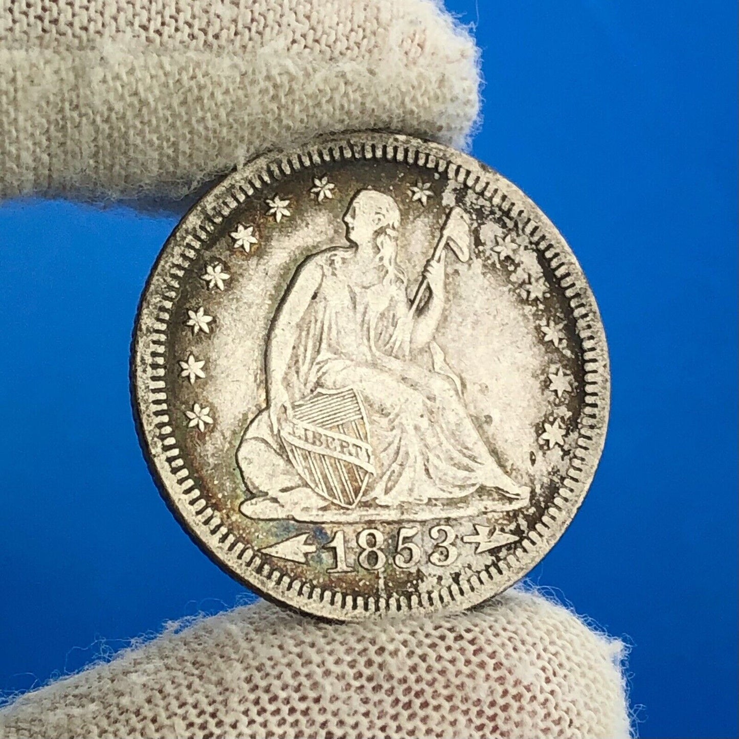 1853 P Silver Seated Quarter Dollar Arrows Rays No Motto Philadelphia Mint Coin