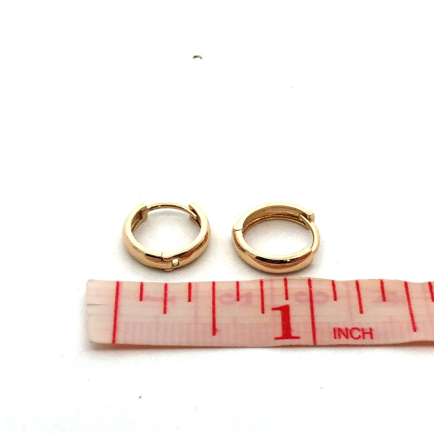 Designer EHC 14K Yellow Gold Polished Round Hinged Huggie Hoop Earrings