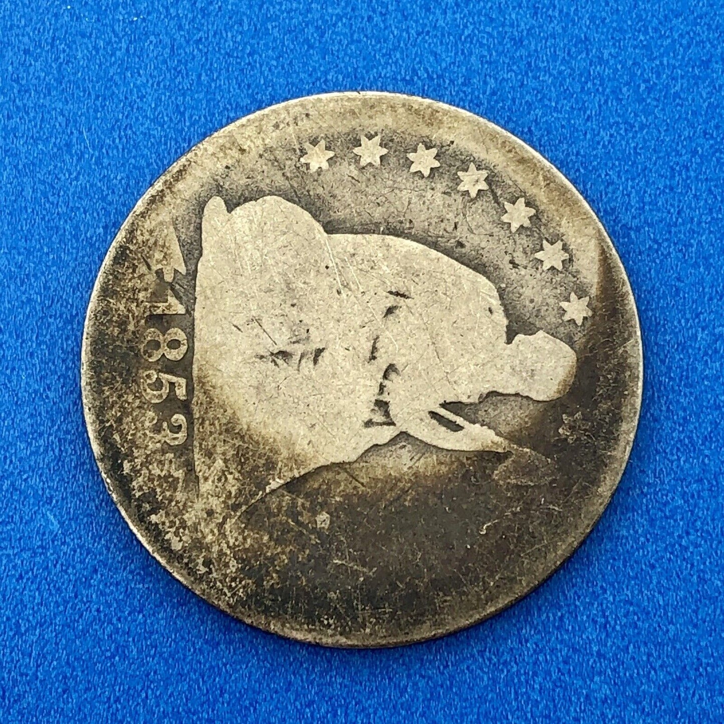1853 P Seated Liberty Silver Quarter Dollar 25c Type 2 Better One Year Type Coin