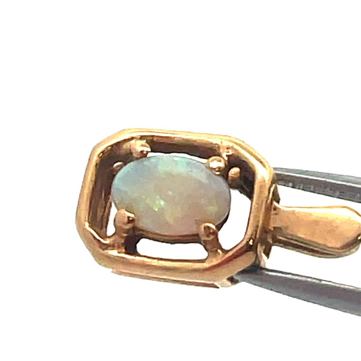 Designer 14K Yellow Gold Diamond Modernist Rosebud Flower Petite Charm Pendant