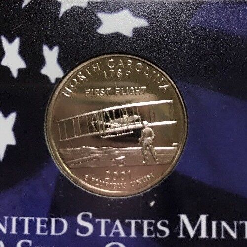 2001 S United States Mint Proof State Quarters Set 5 Coin Set w/ Box/COA