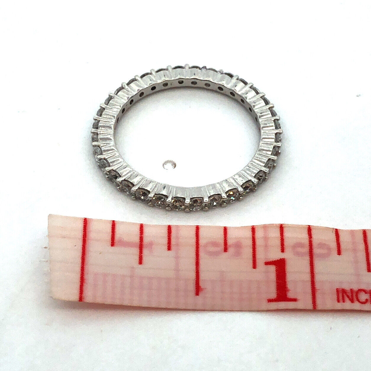 925 Sterling Silver Cubic Zirconia CZ Infinity Eternity Wedding Band Ring