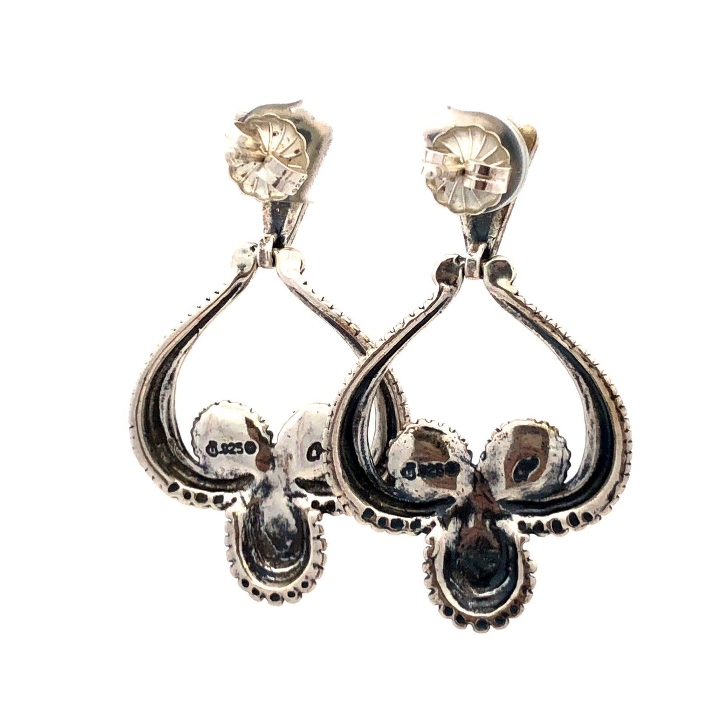 Native American Carolyn Pollack Sterling Silver Multi Gemstone Dangle Earrings